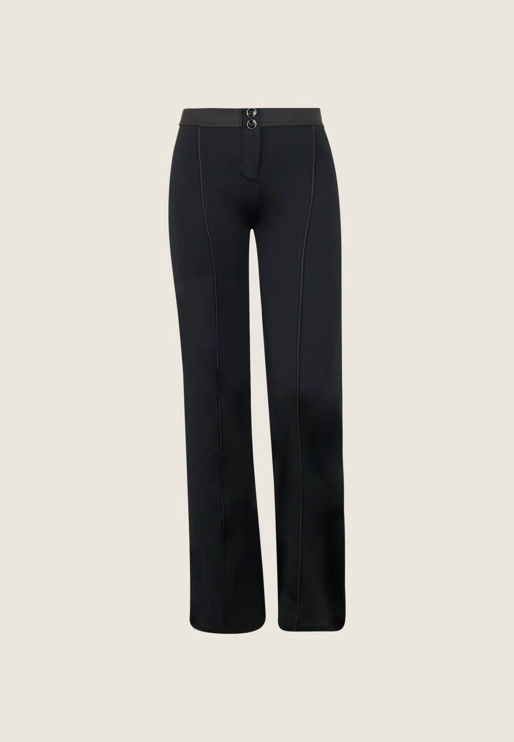 Freddy WR.UP Wide Leg Hose Schwarz Leder-Optik