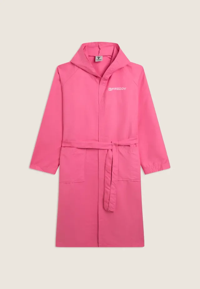 Freddy Unisex Bademantel Mikrofaser Fuchsia Kapuze