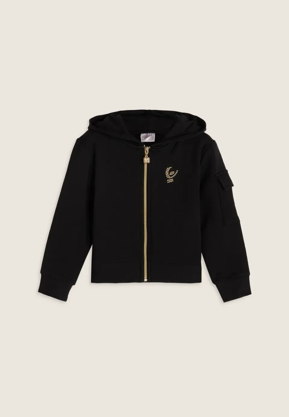 Freddy Mädchen Hoodie mit Reißverschluss Schwarz Gold 4 Jahre