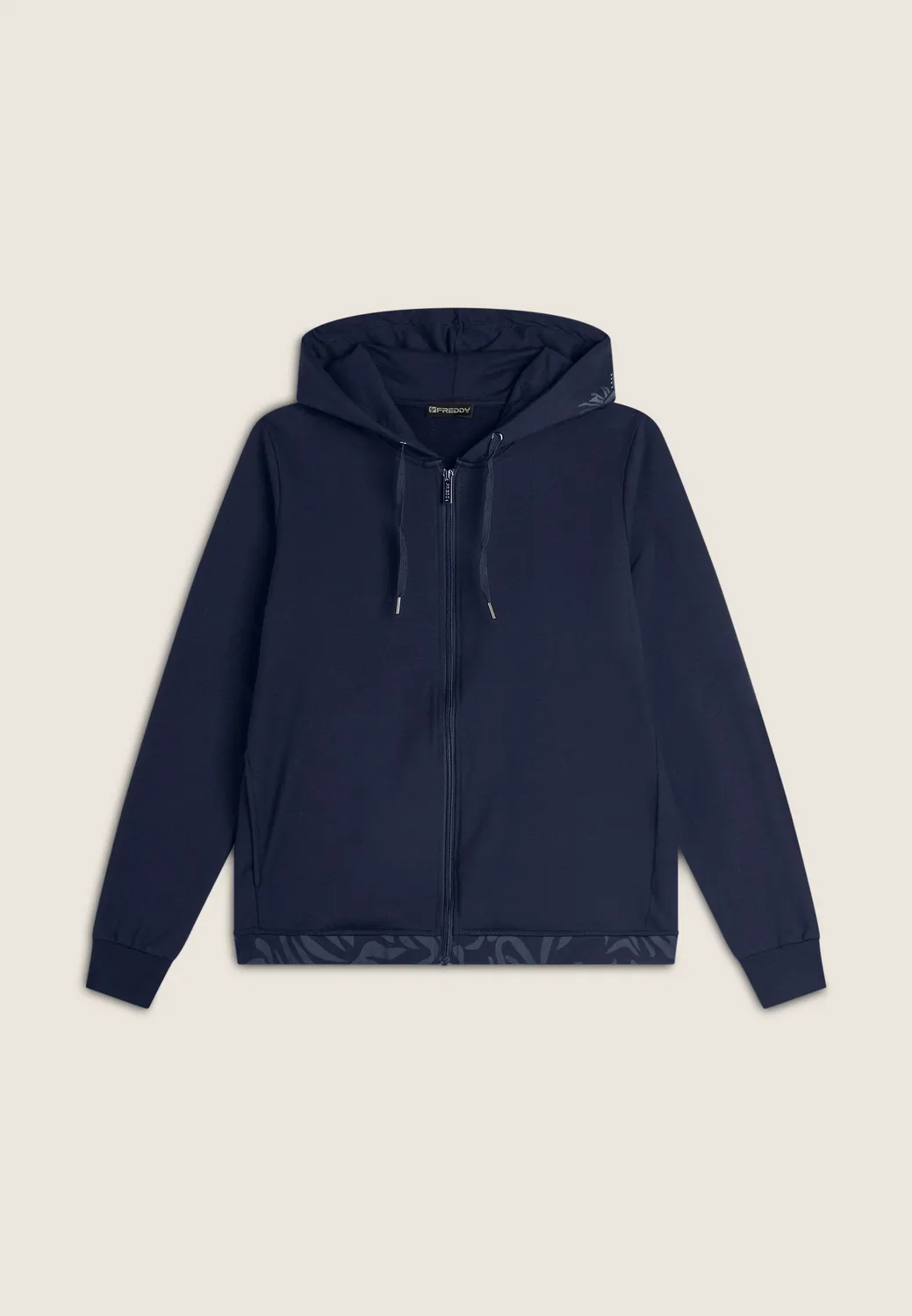 Freddy Allover Leaves Zip Hoodie Kapuzenpulli Schwarz