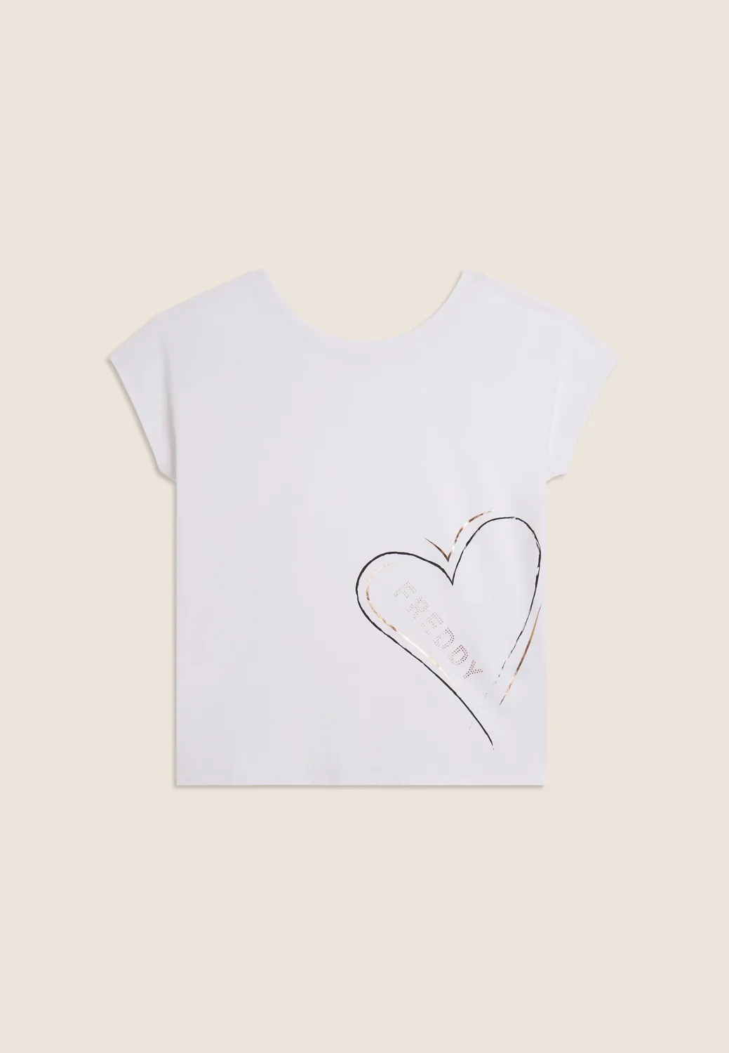 Freddy Wende T-Shirt Nero Herz-Print Supima