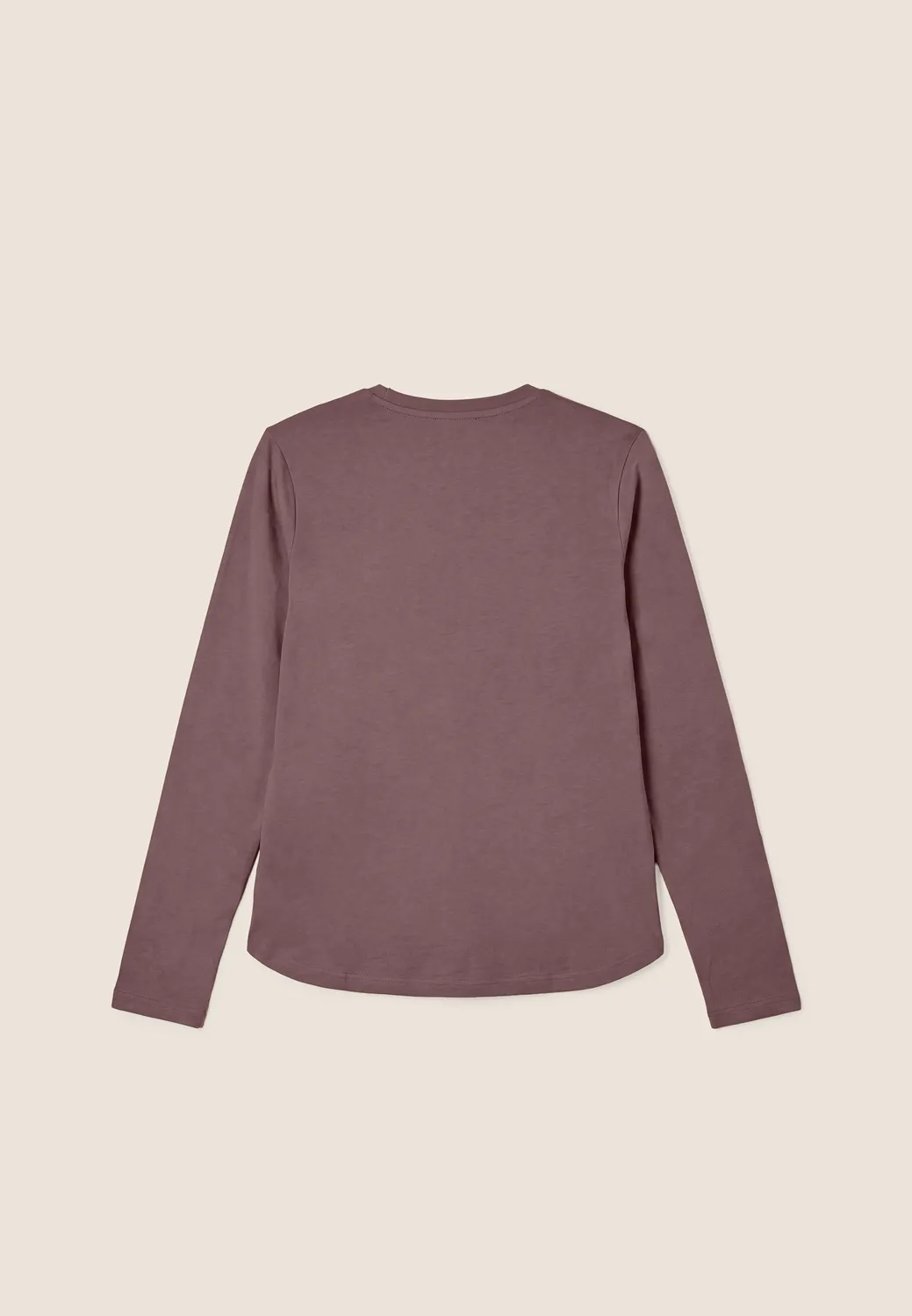 Freddy Langarmshirt Nieten-Logo Damen Falcon Brown Baumwolle