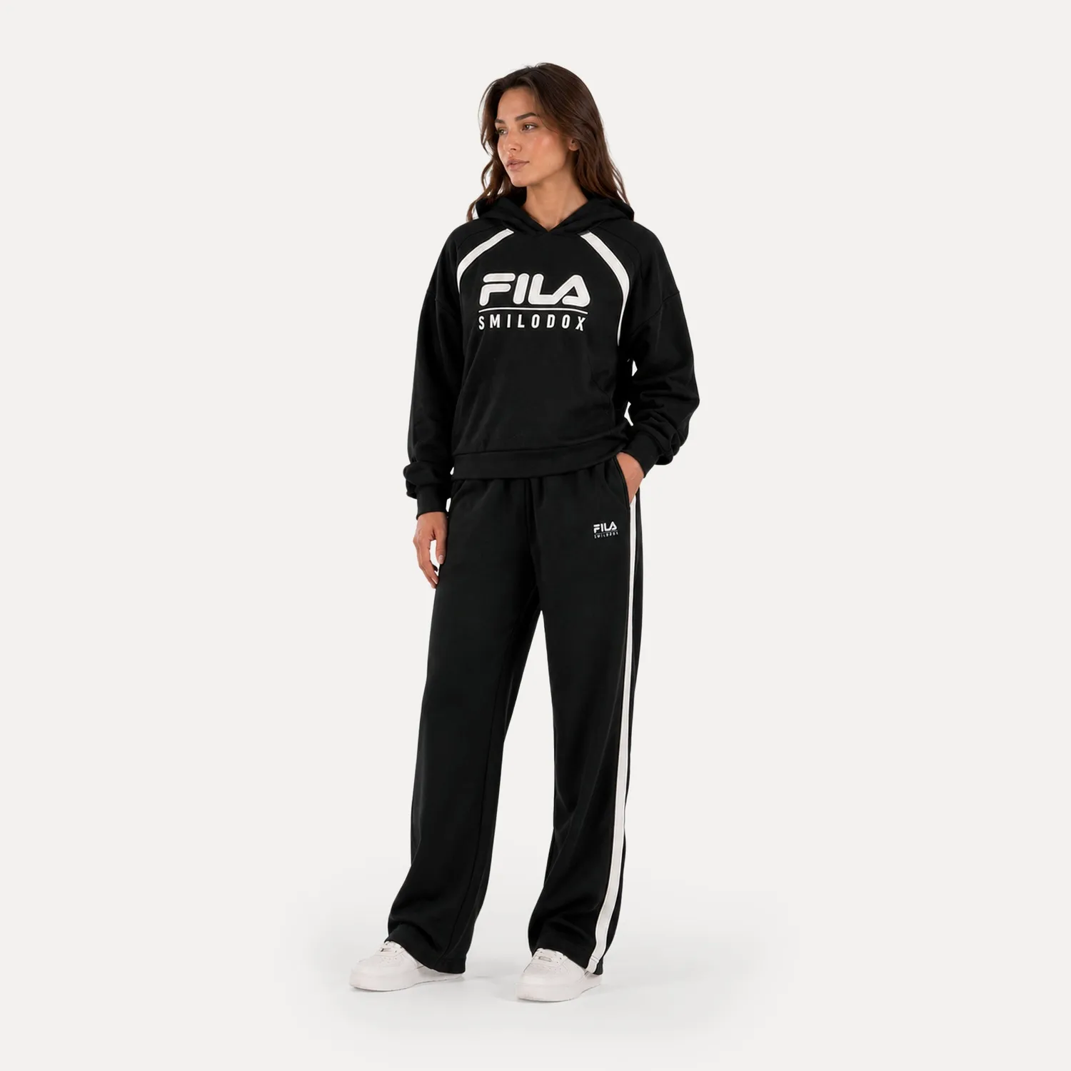 SMILODOX x FILA Alassio Jogginghose Schwarz Oversize