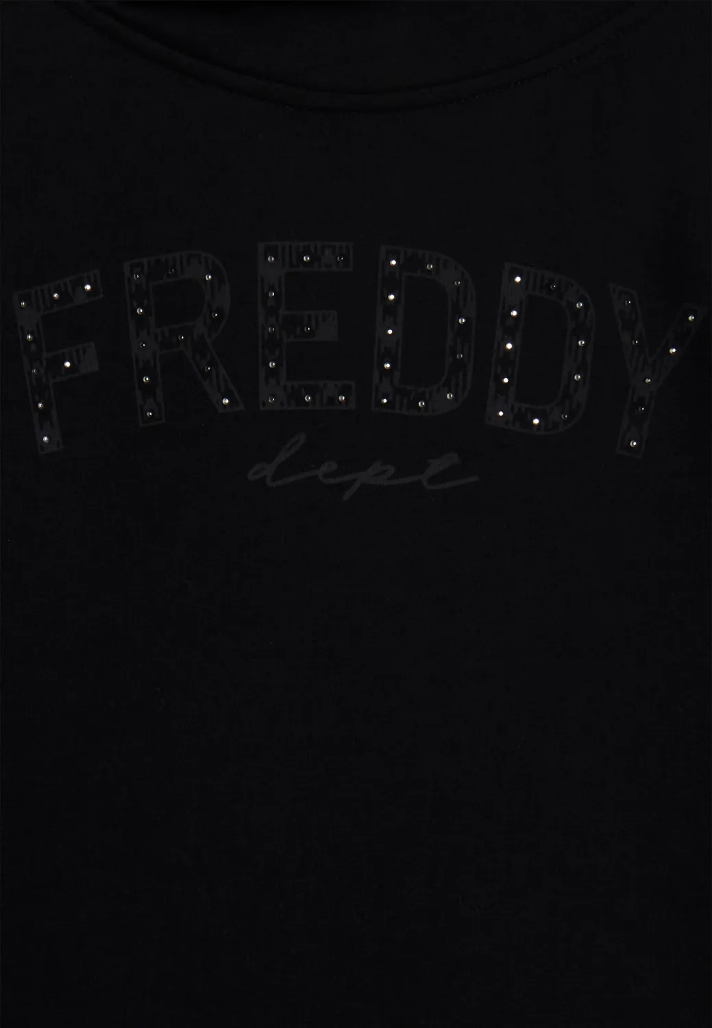 Freddy Damen Sweatshirt Kreuzkragen Schwarz Nietenlogo