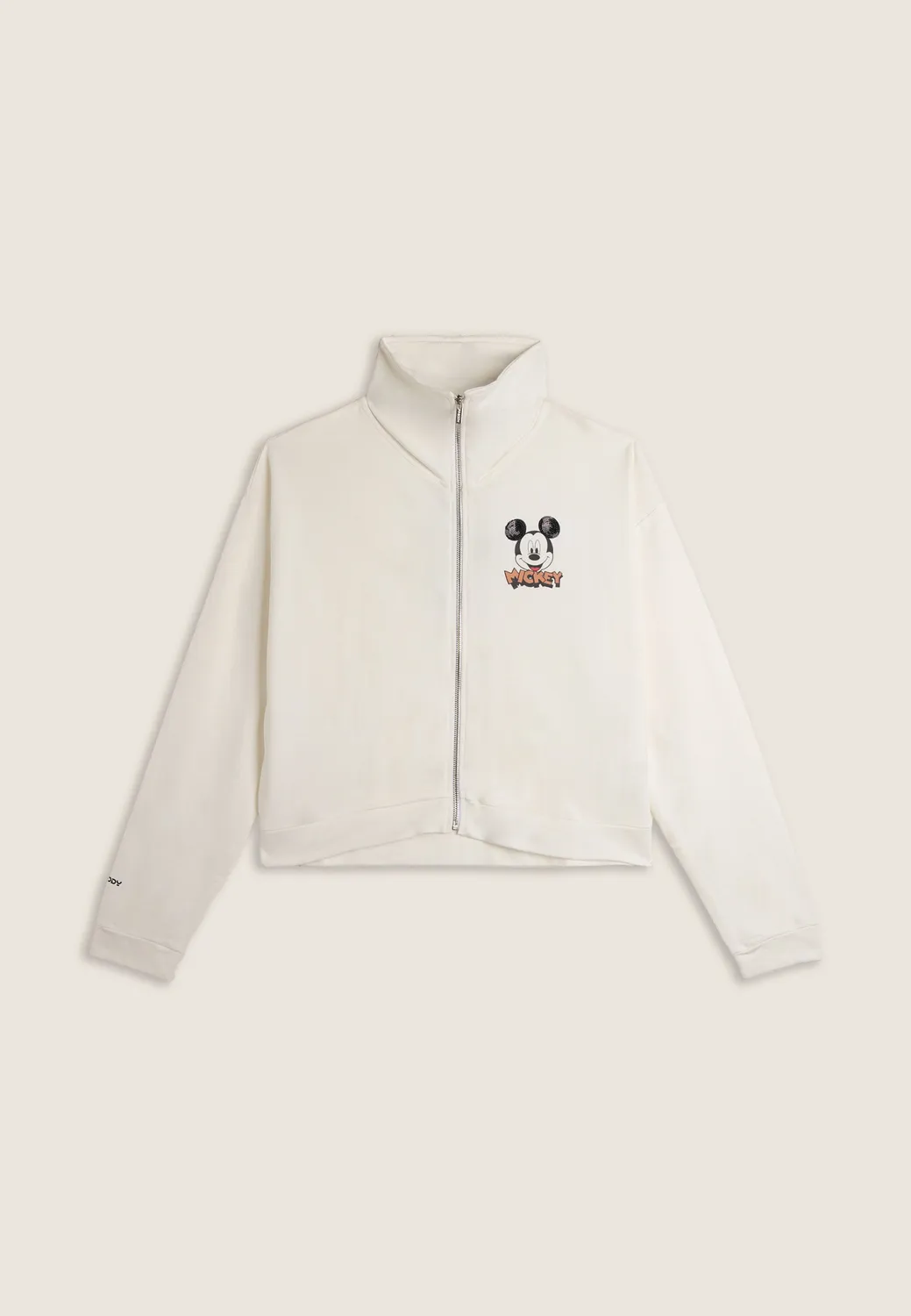 Freddy Mickey Mouse Sweatjacke Stehkragen Weiß Pailletten
