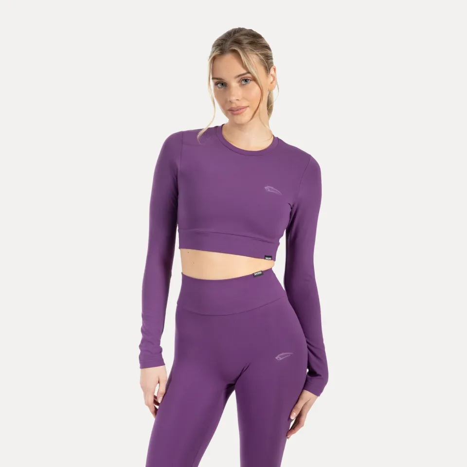 Smilodox Lunara Thalina Crop Longsleeve Schwarz