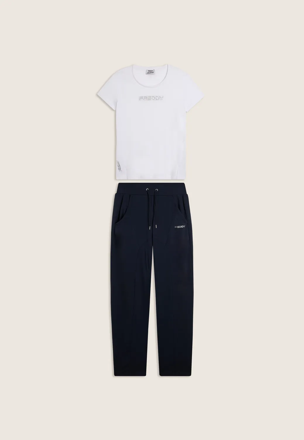 Freddy Damen Set T-Shirt Hose Mediterranea Black