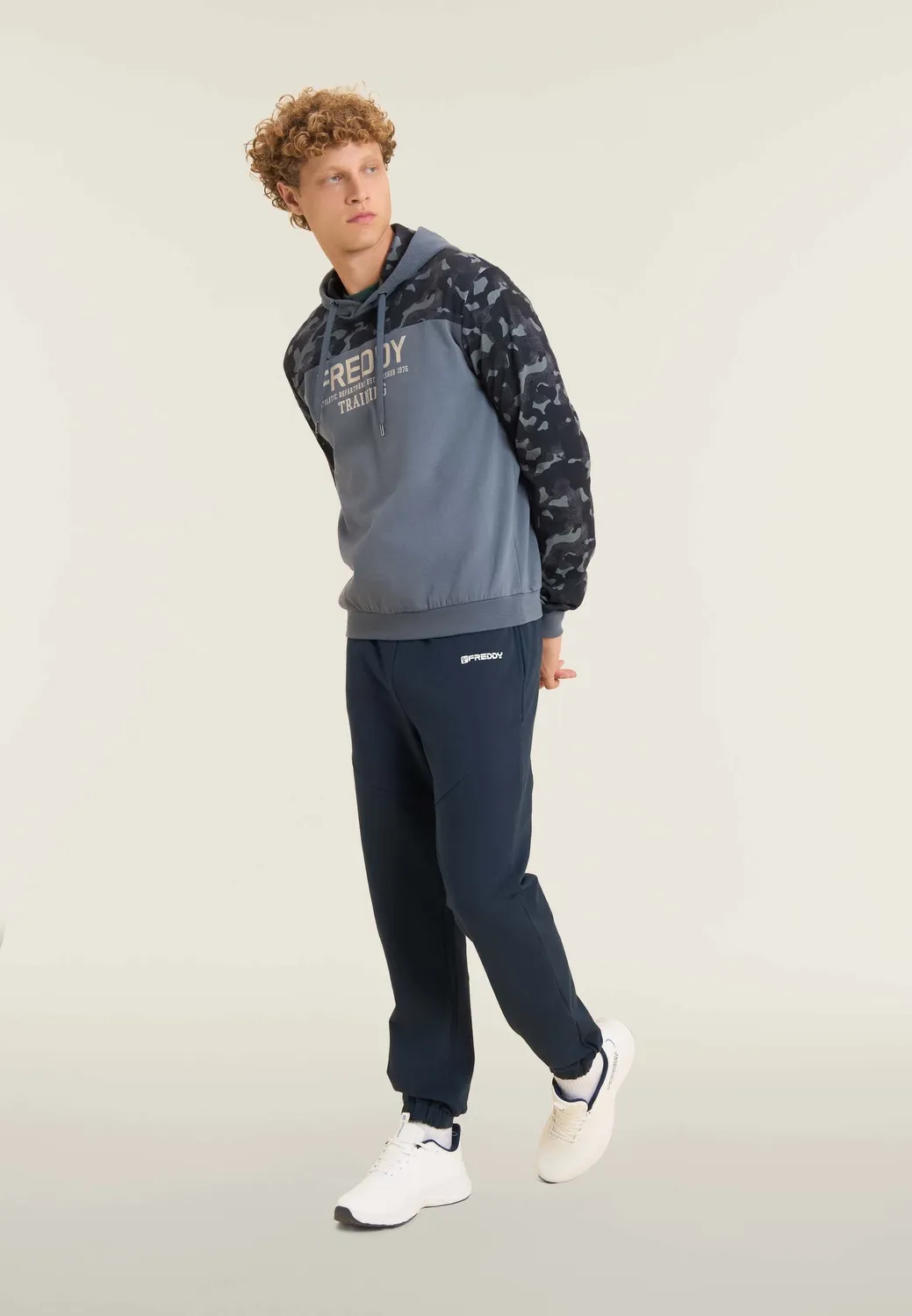Freddy Camouflage Hoodie Herren Blau Baumwolle