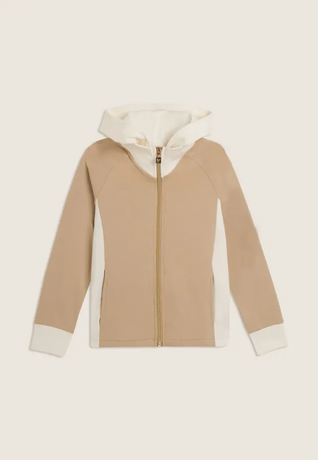 Freddy Junior Color Block Hoodie creme Reissverschluss