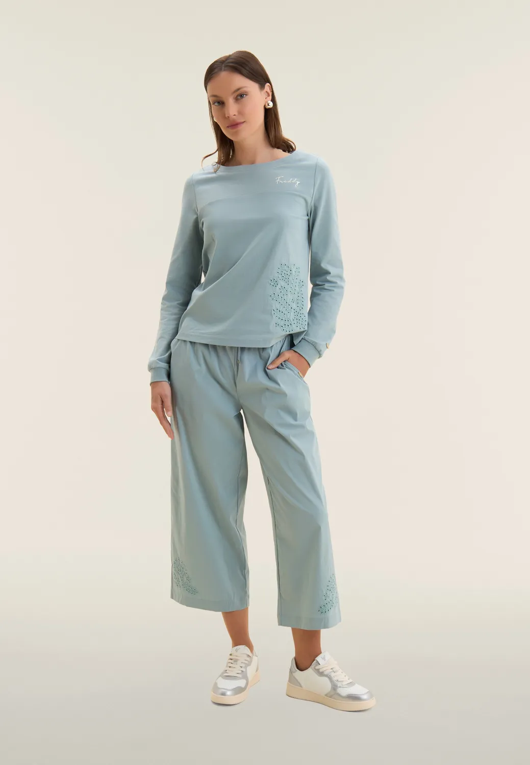 Freddy Damen Sweatshirt Stickerei Dark Denim
