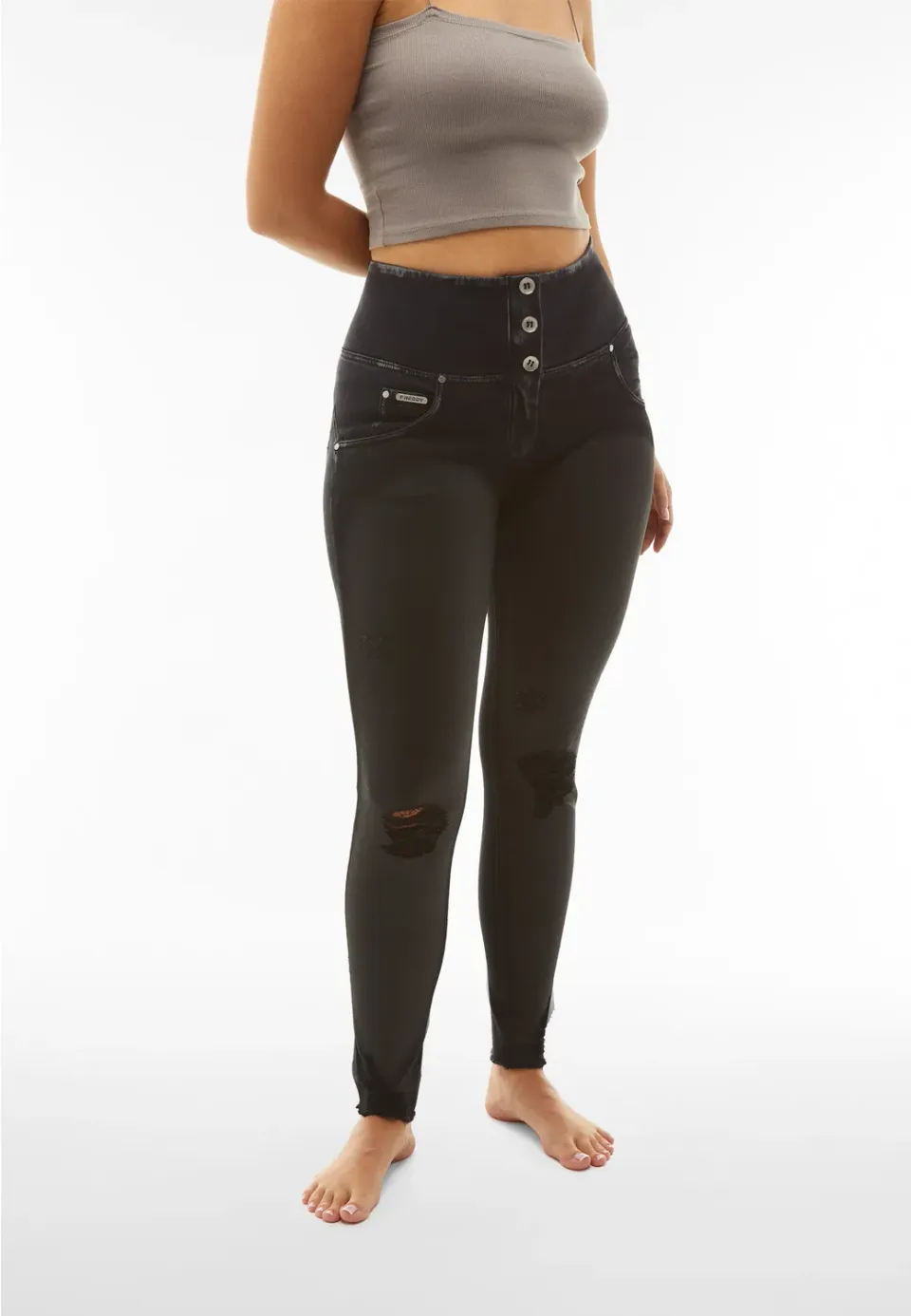 Freddy WR.UP Jeans Schwarz S High Waist Ripped