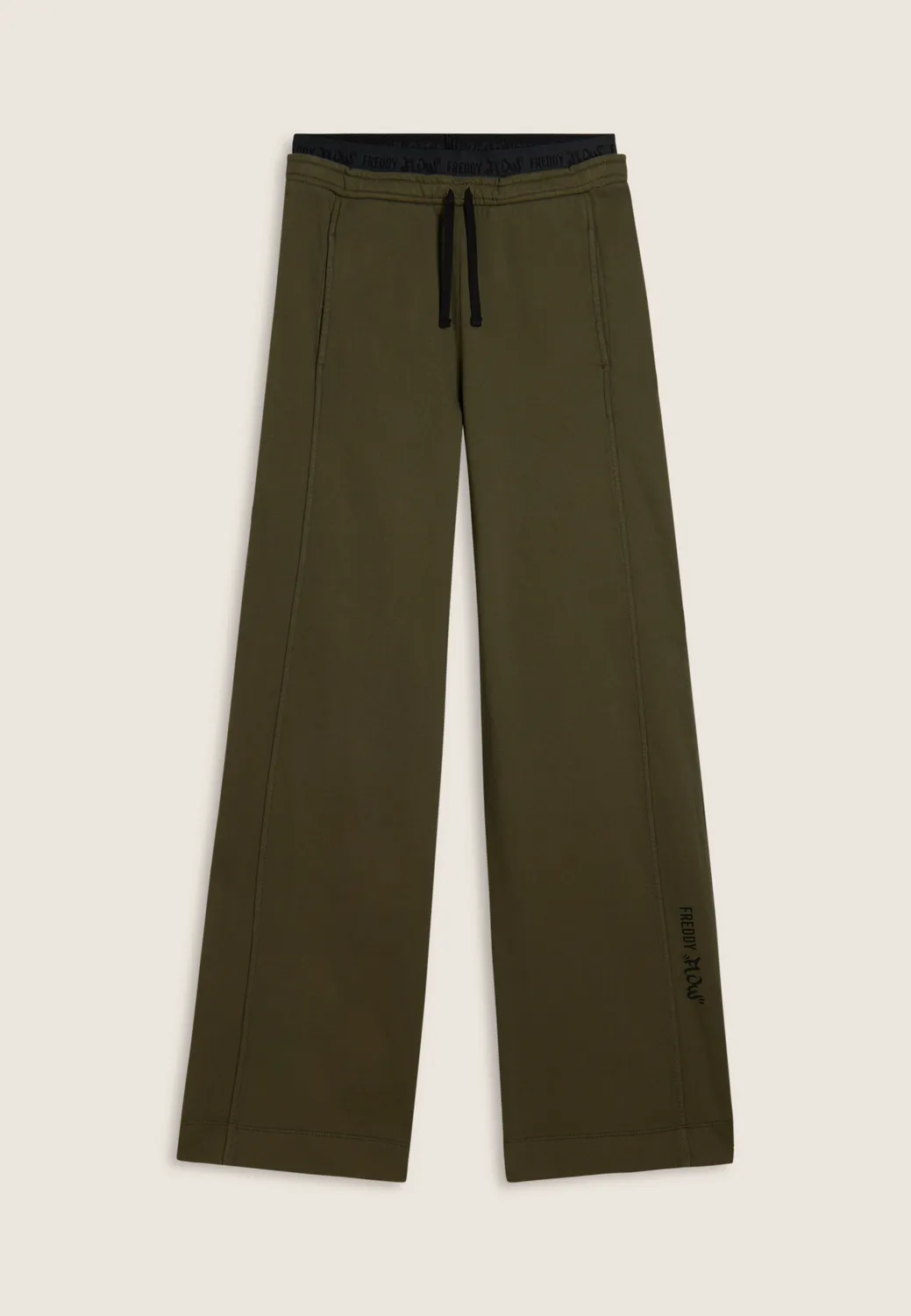 Freddy Flow Wide Leg Sweathose Gray Asphalt blickdicht