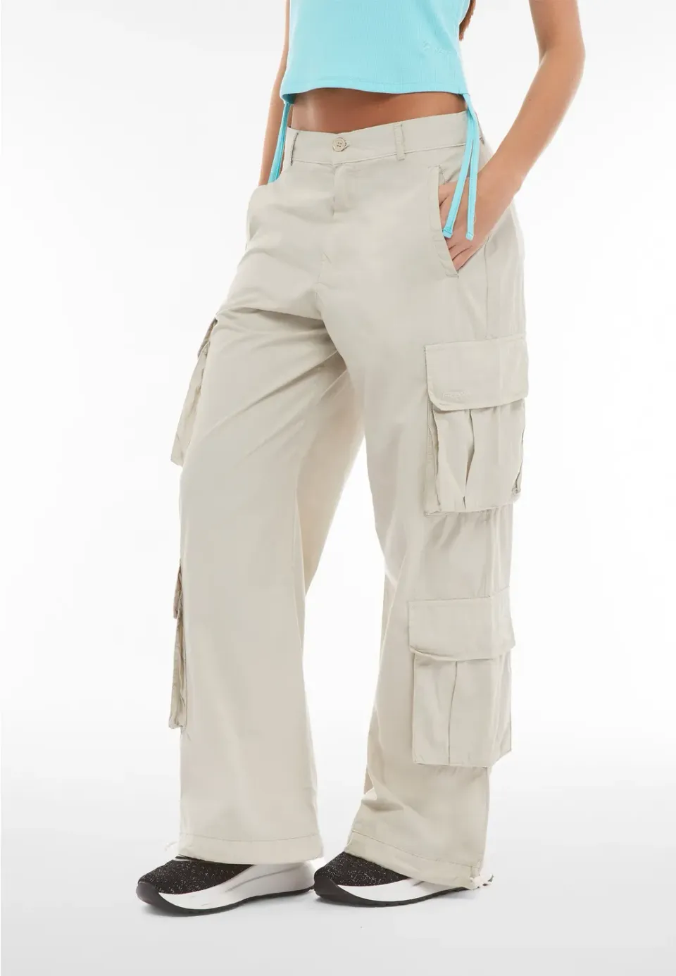Freddy Cargo Baggy Popelinehose navy Baumwolle