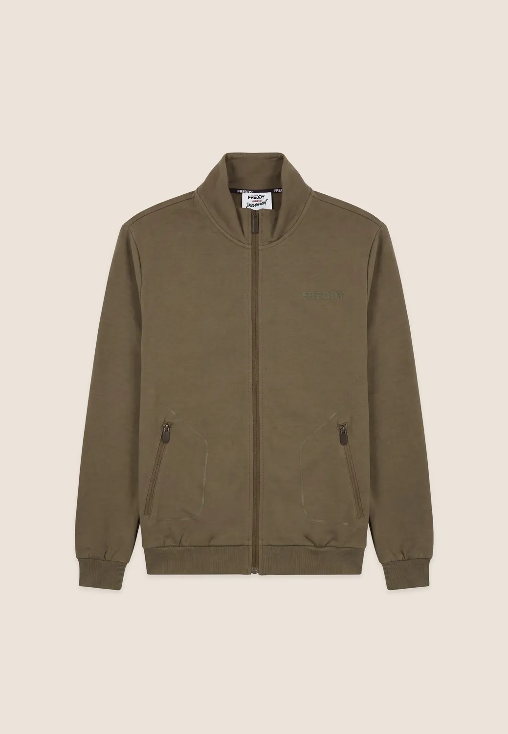 Freddy Herren Sweatjacke Stehkragen Schwarz Full-Zip