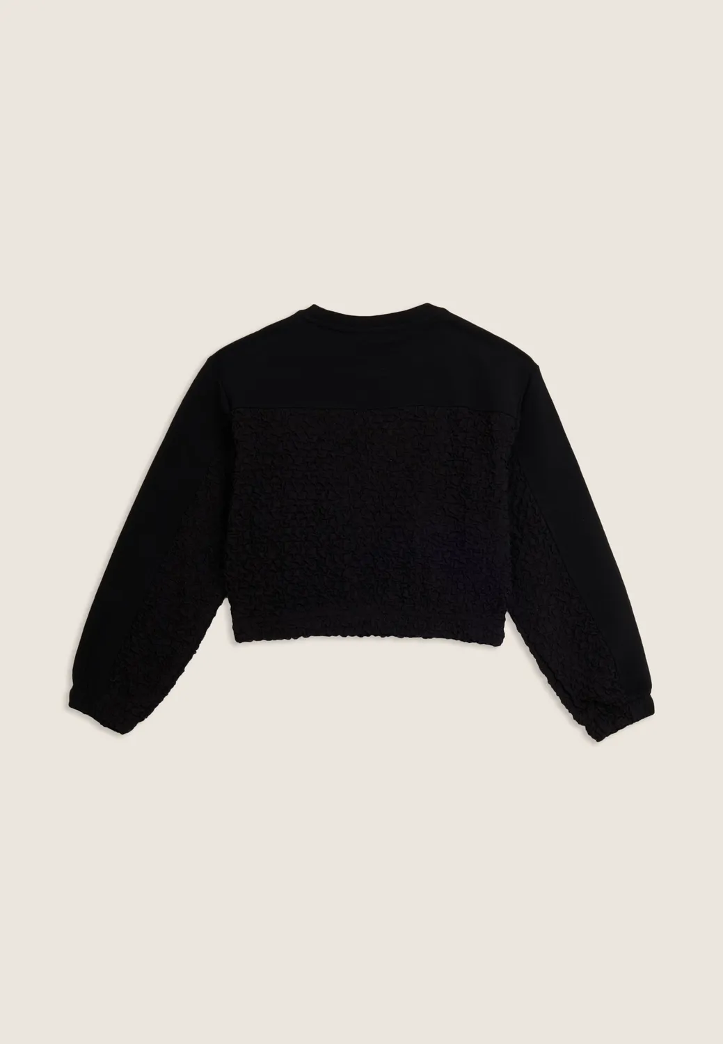 Freddy Junior Cropped Sweatshirt Schwarz Teddy-Plüsch