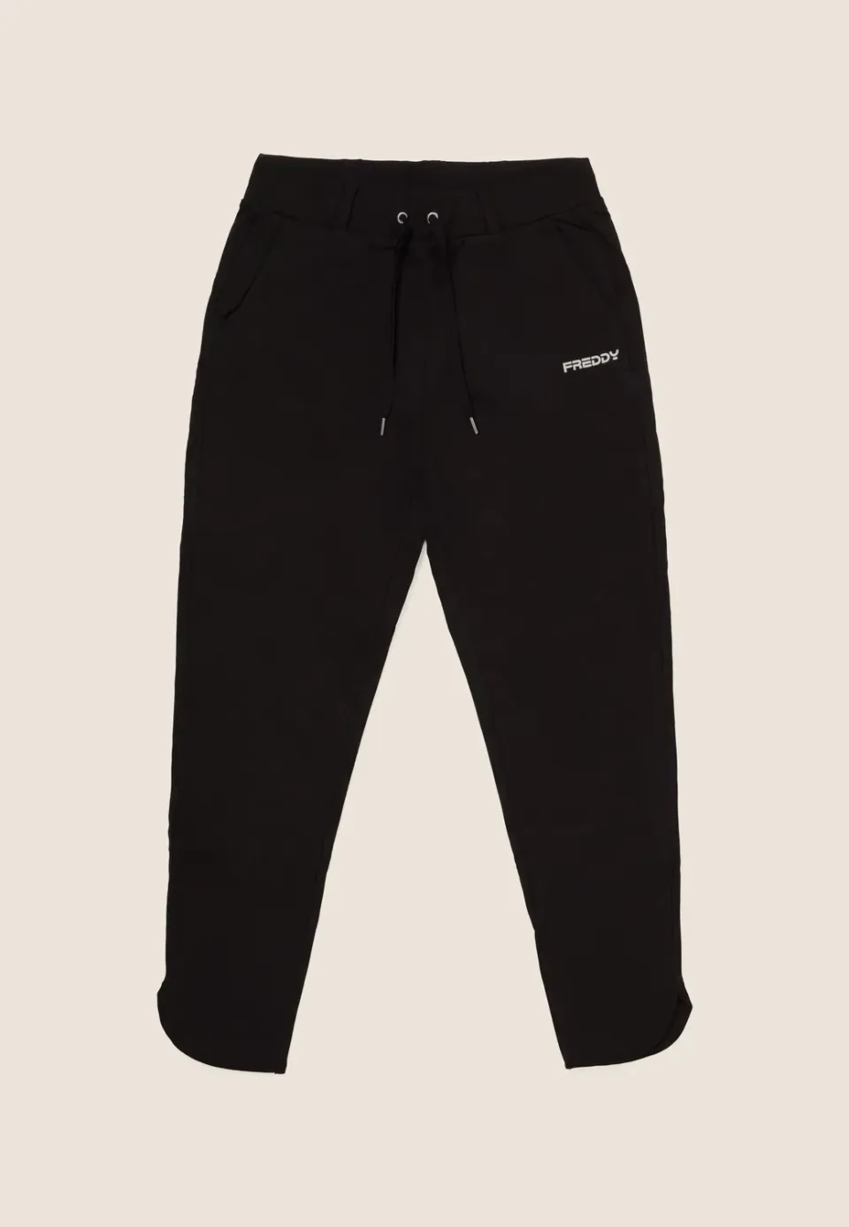 Freddy Slim Sporthose Schlitz Velours Schwarz Damen