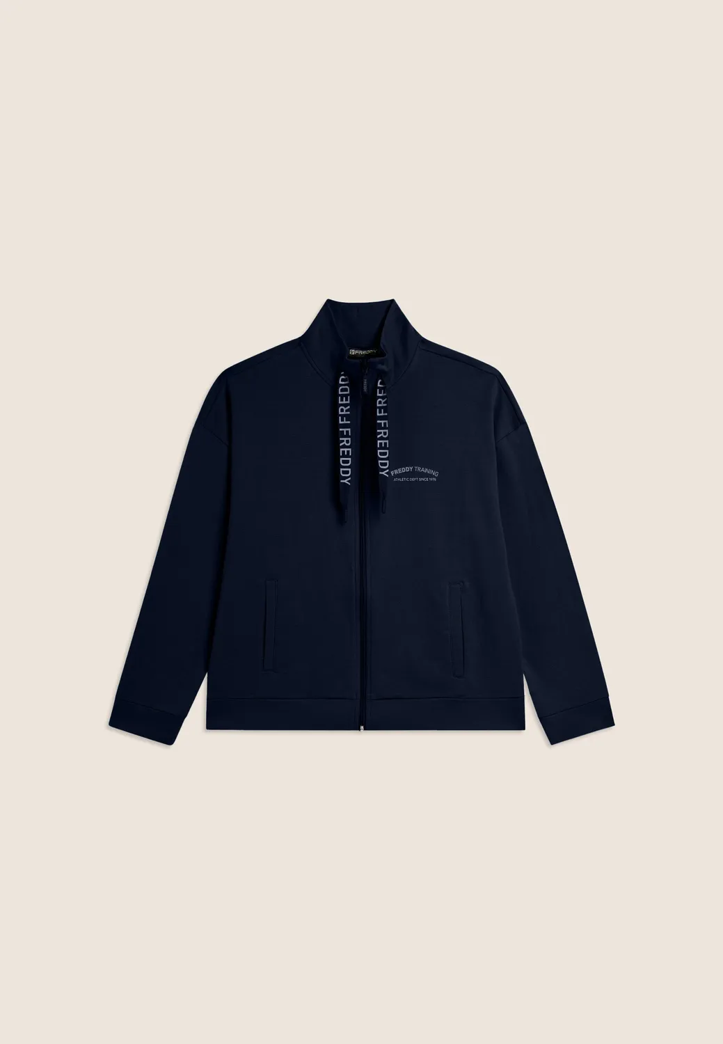 Freddy Zip Kapuzenjacke Damen Schwarz asymmetrisch