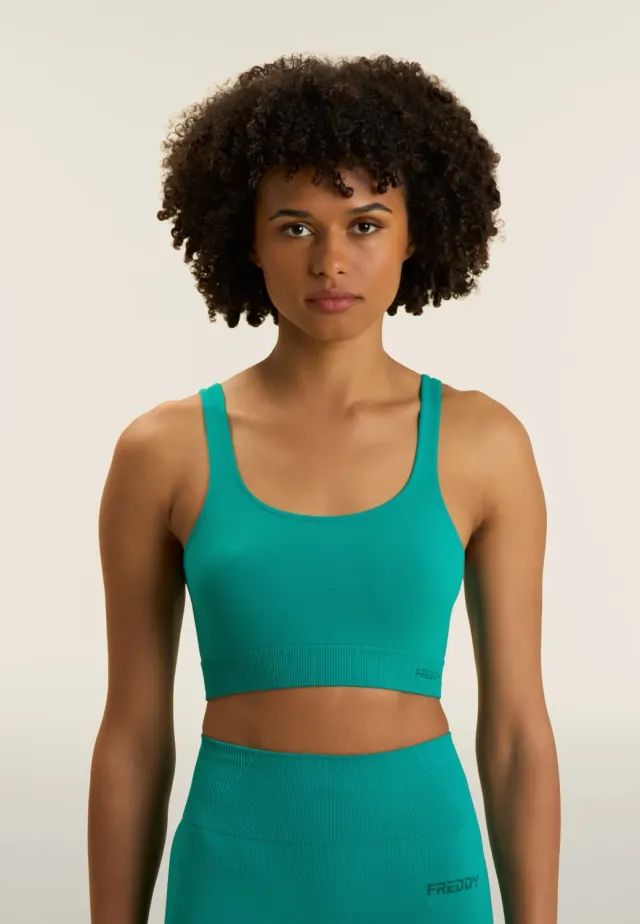 Freddy Seamless Sporttop Ocean Cavern mittlerer Halt Ripp-Bund