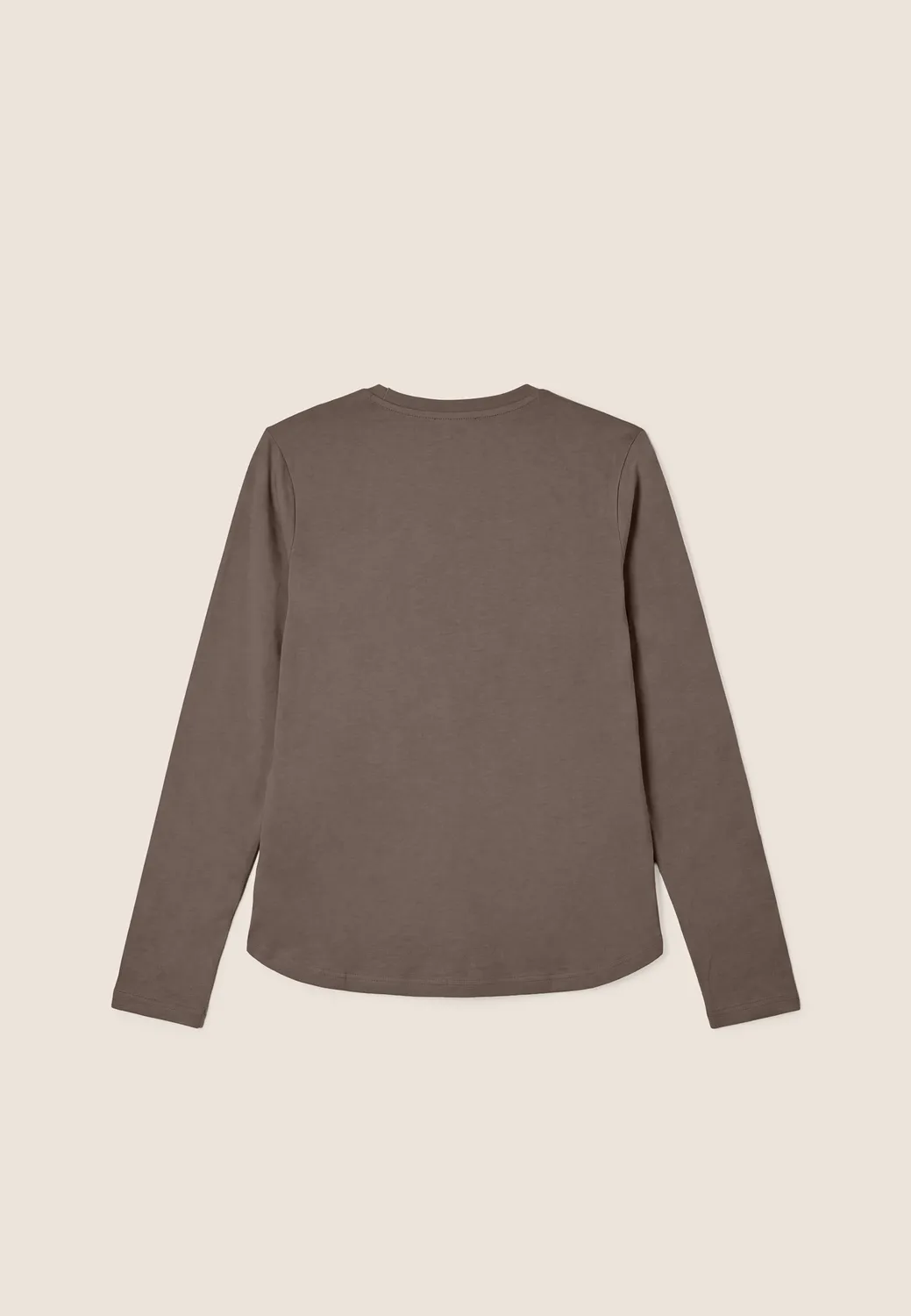 Freddy Langarmshirt Nieten-Logo Damen Falcon Brown Baumwolle