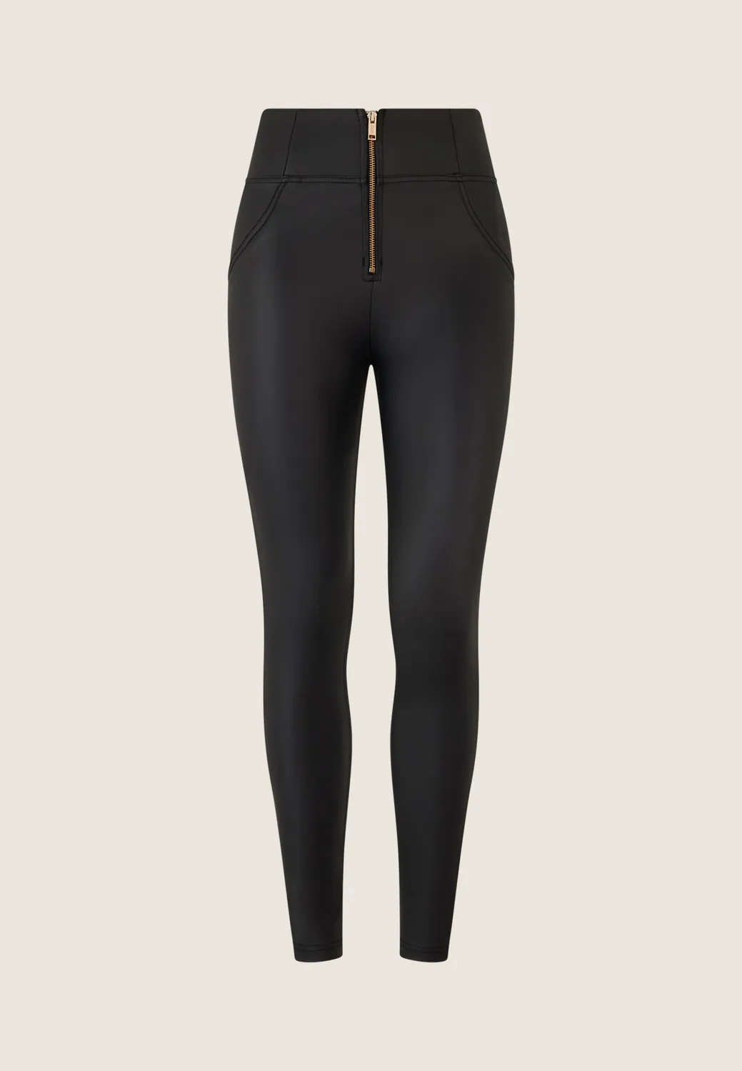 Freddy WR.UP Leggings Kunstleder Schwarz High Waist