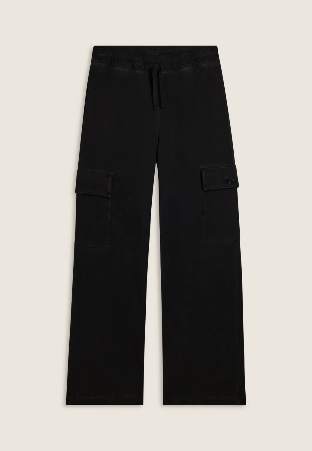 Freddy Cargo Hose Damen Schwarz Wide Leg Cold Dyed Fleece