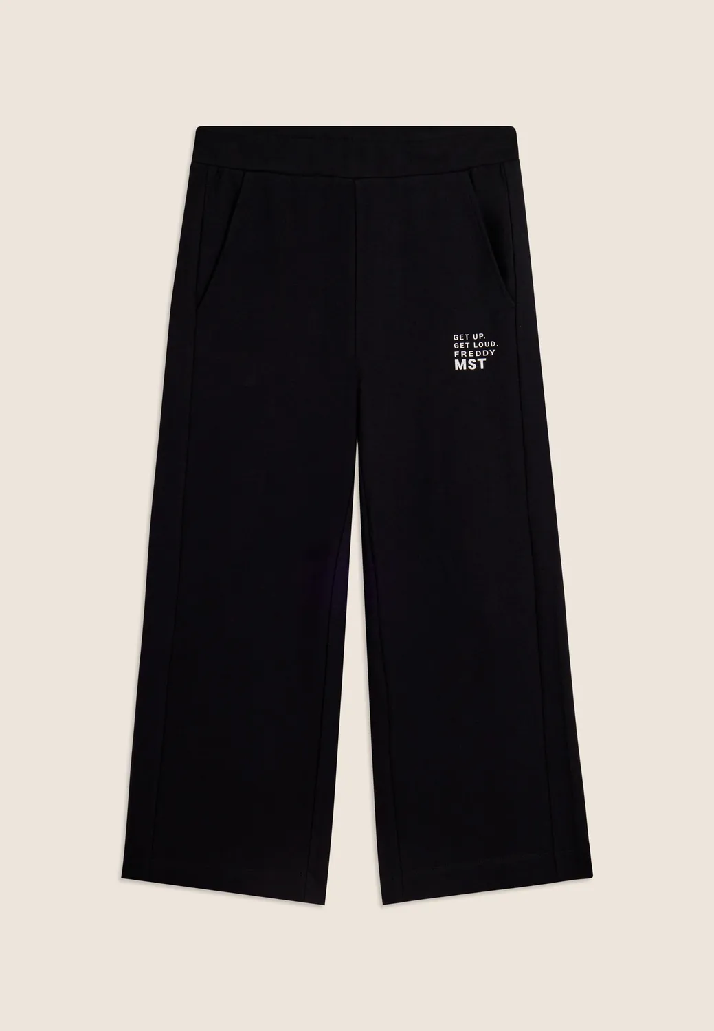 Freddy Wide Leg Sporthose Damen Schwarz Cropped