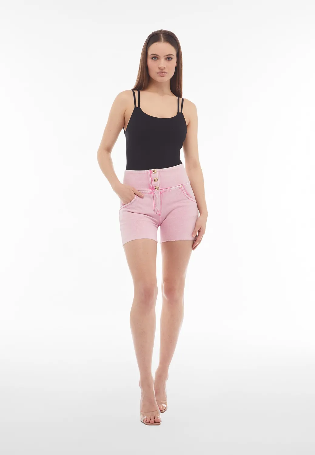 Freddy WR.UP Ice-Wash Shorts pink High-Waist push-up