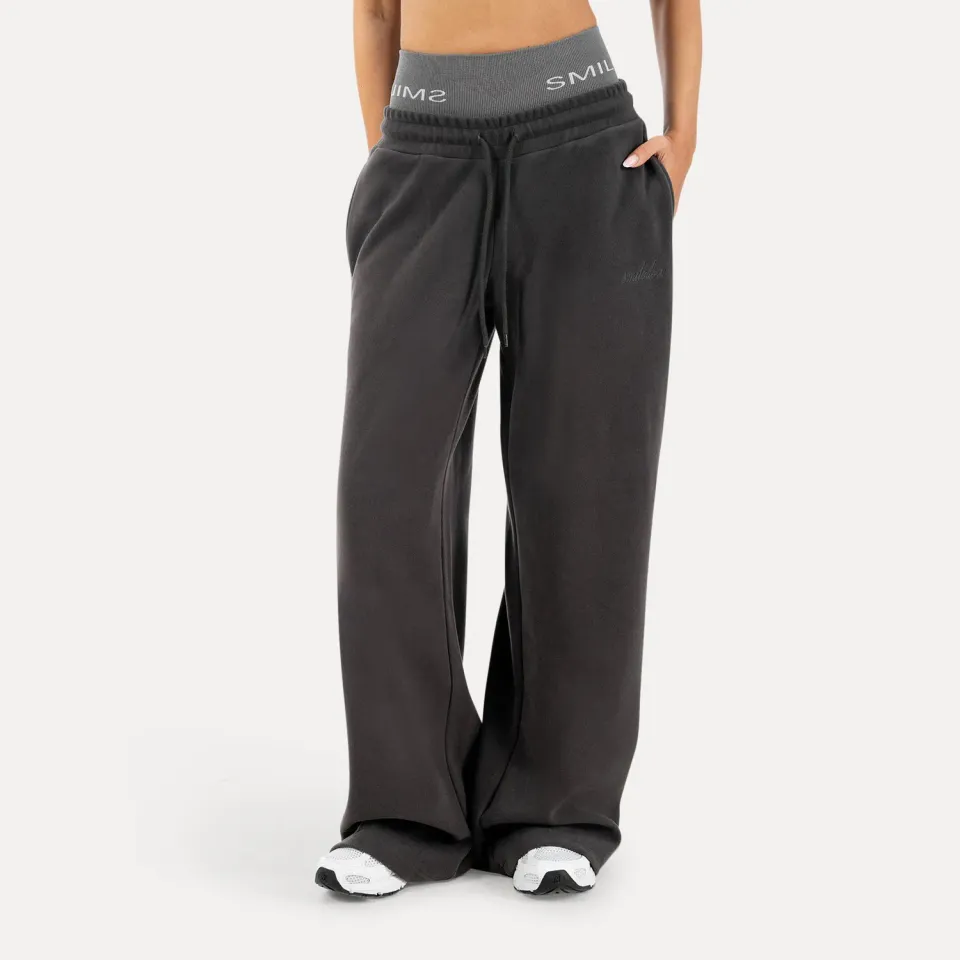 Smilodox Yelin Jogginghose Damen Schwarz weites Bein
