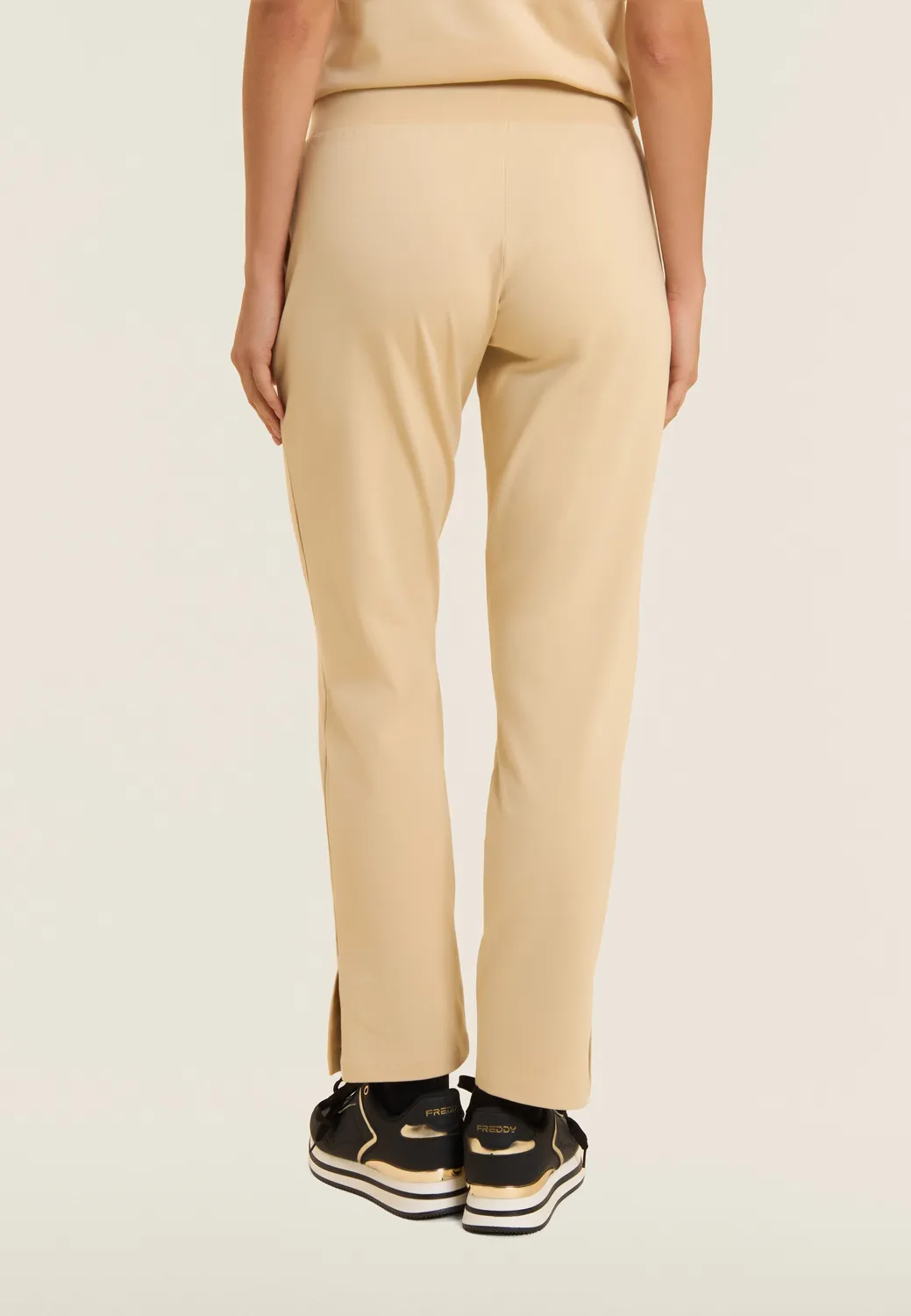 Freddy Sporthose Damen Schwarz Regular mit Schlitz