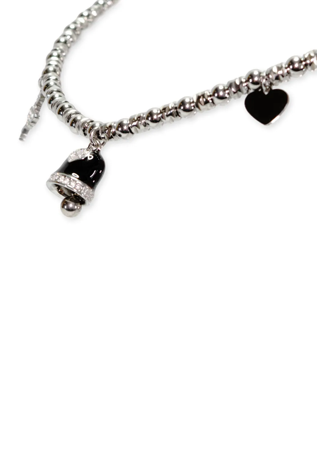 Freddy Charm Halskette Edelstahl Silber-Schwarz nickelfrei