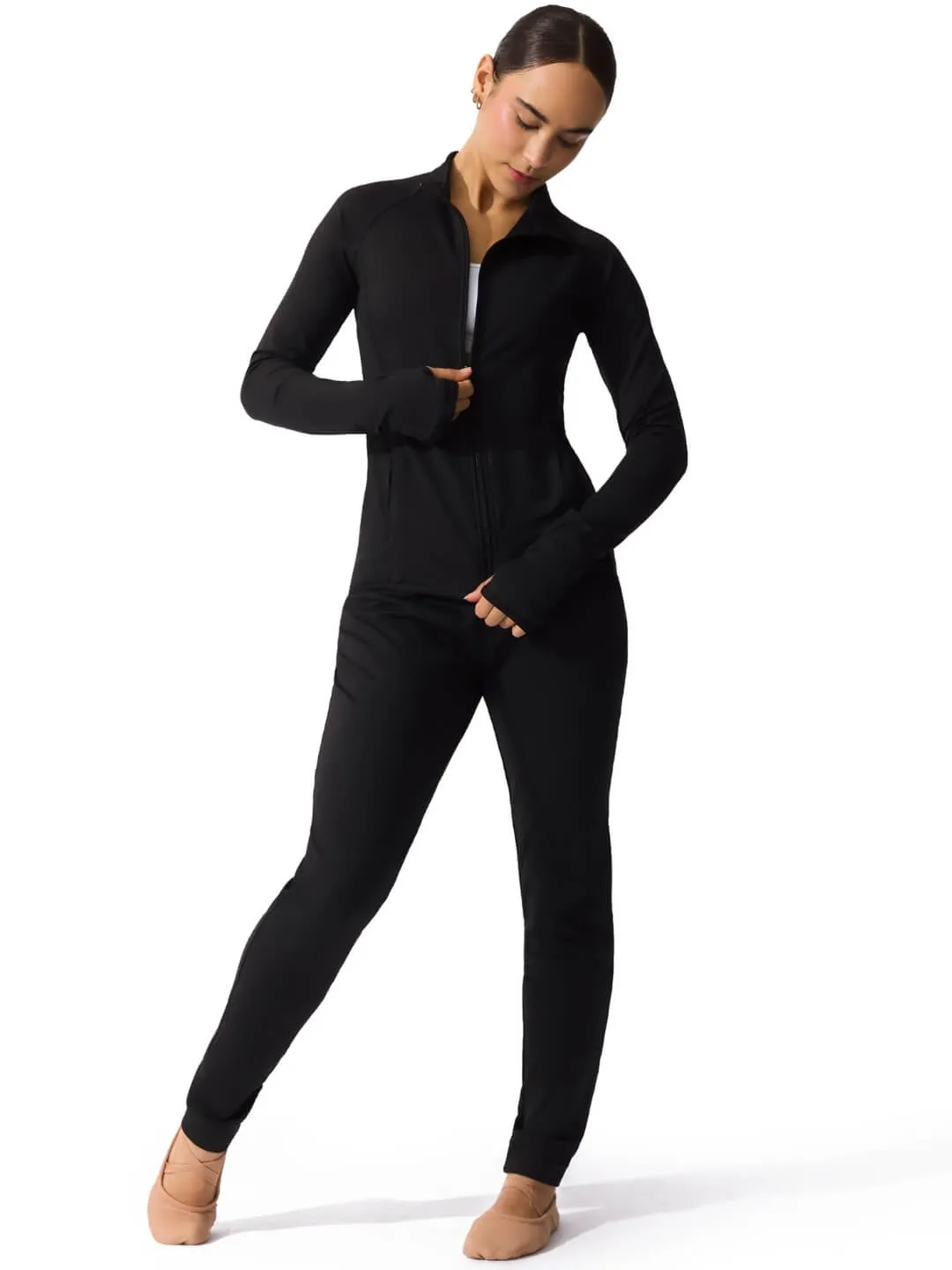 Capezio Studio Collection SE1069U Jacke Schwarz mit Daumenloch