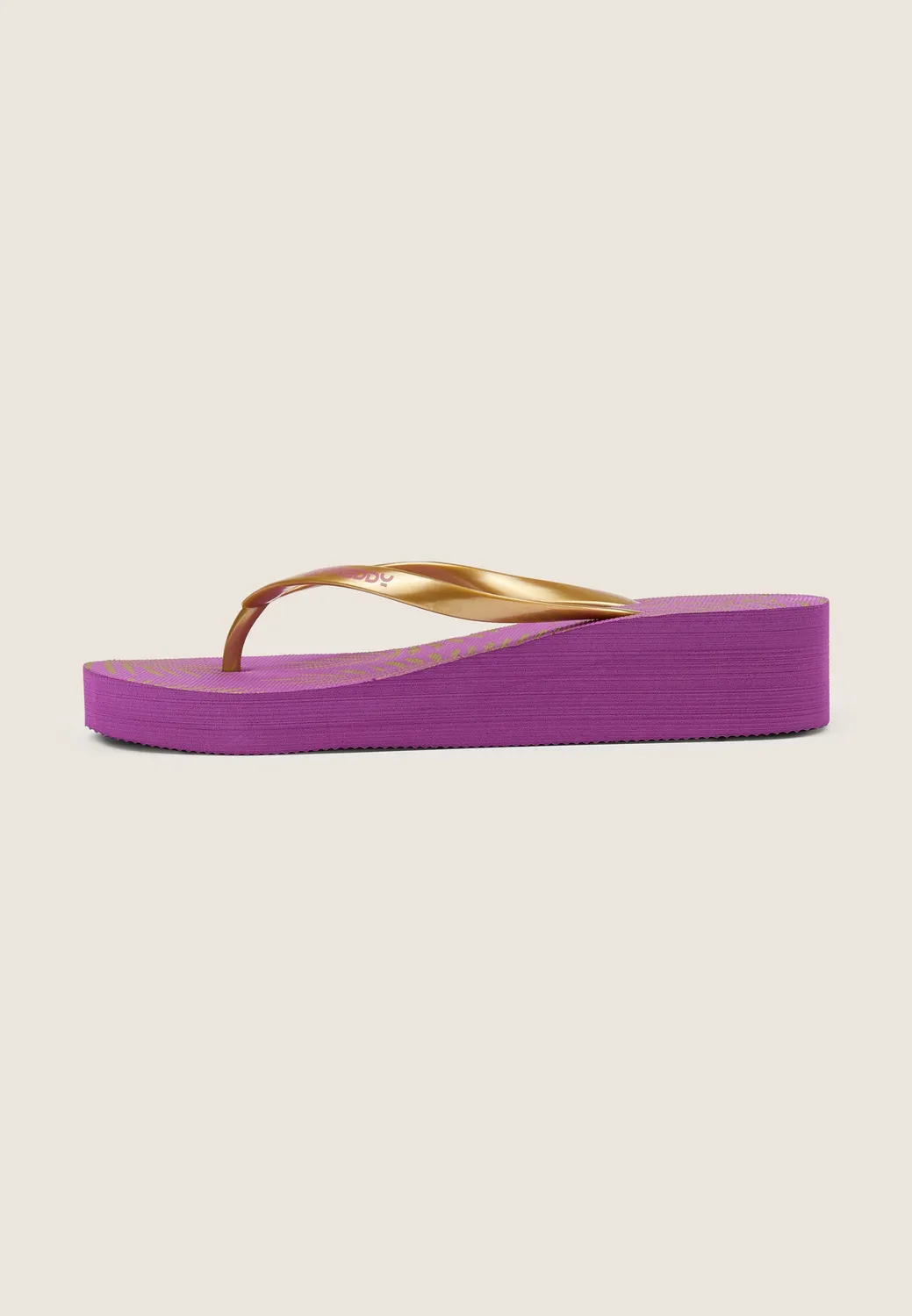 Freddy Platform Flip-Flops Schwarz Tropical-Print Keilabsatz