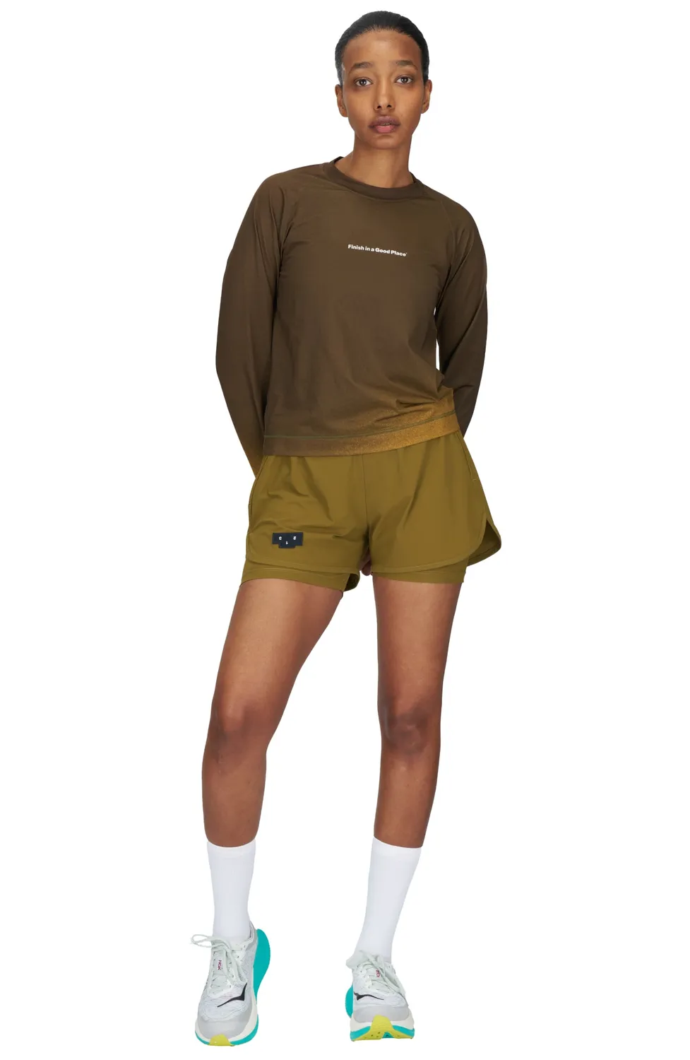 UNNA Gradient LS W Laufshirt Braun/Gold atmungsaktiv