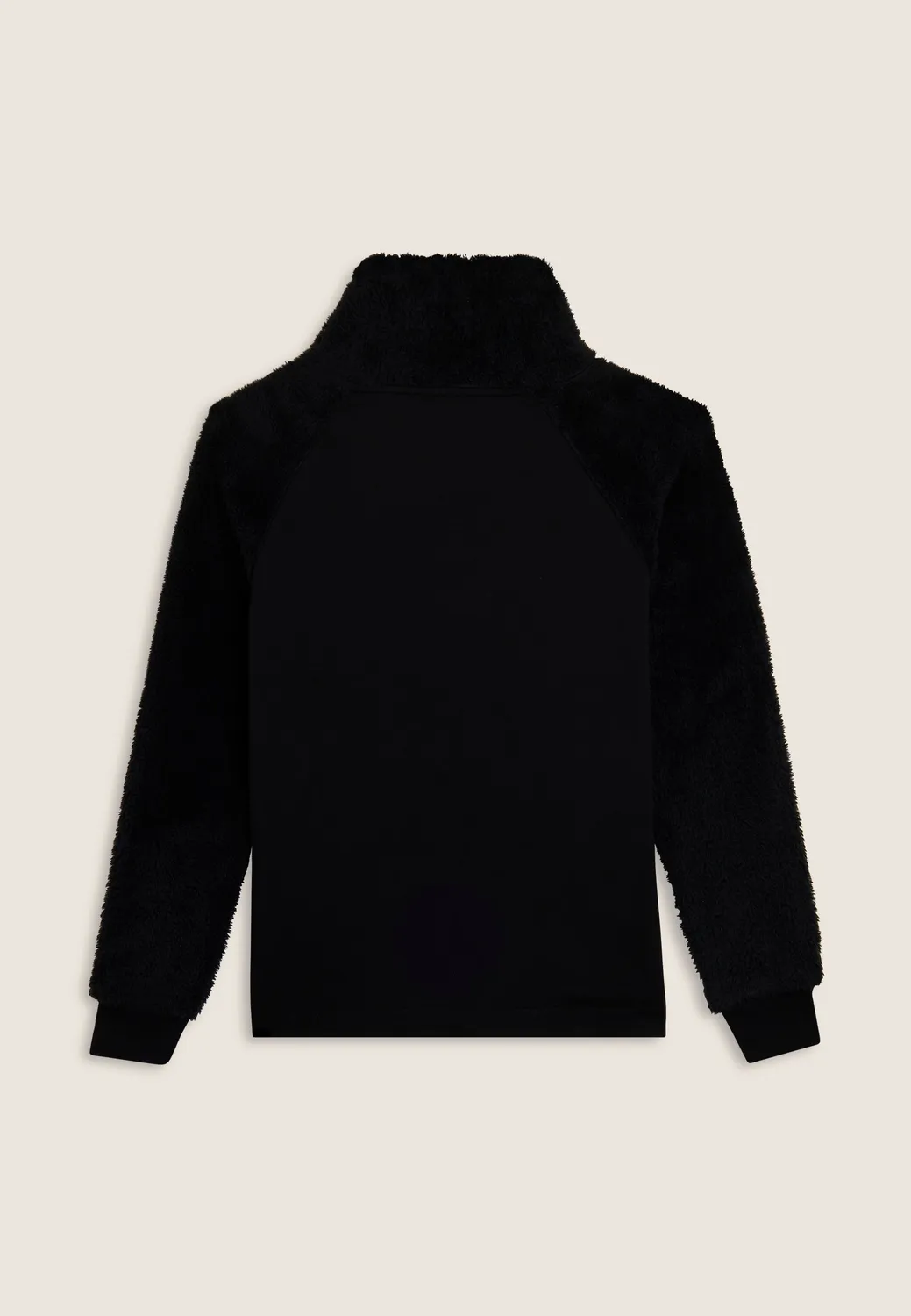 Freddy Sherpa Zip Sweatjacke Schwarz hoher Kragen