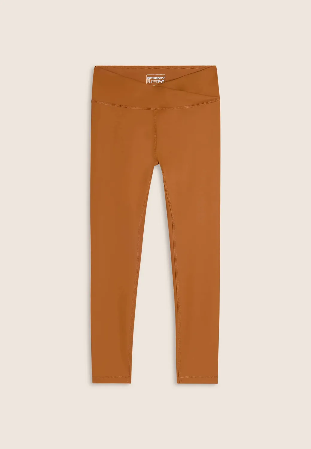 Freddy 7/8 Leder-Optik Leggings regular Faded Denim blickdicht