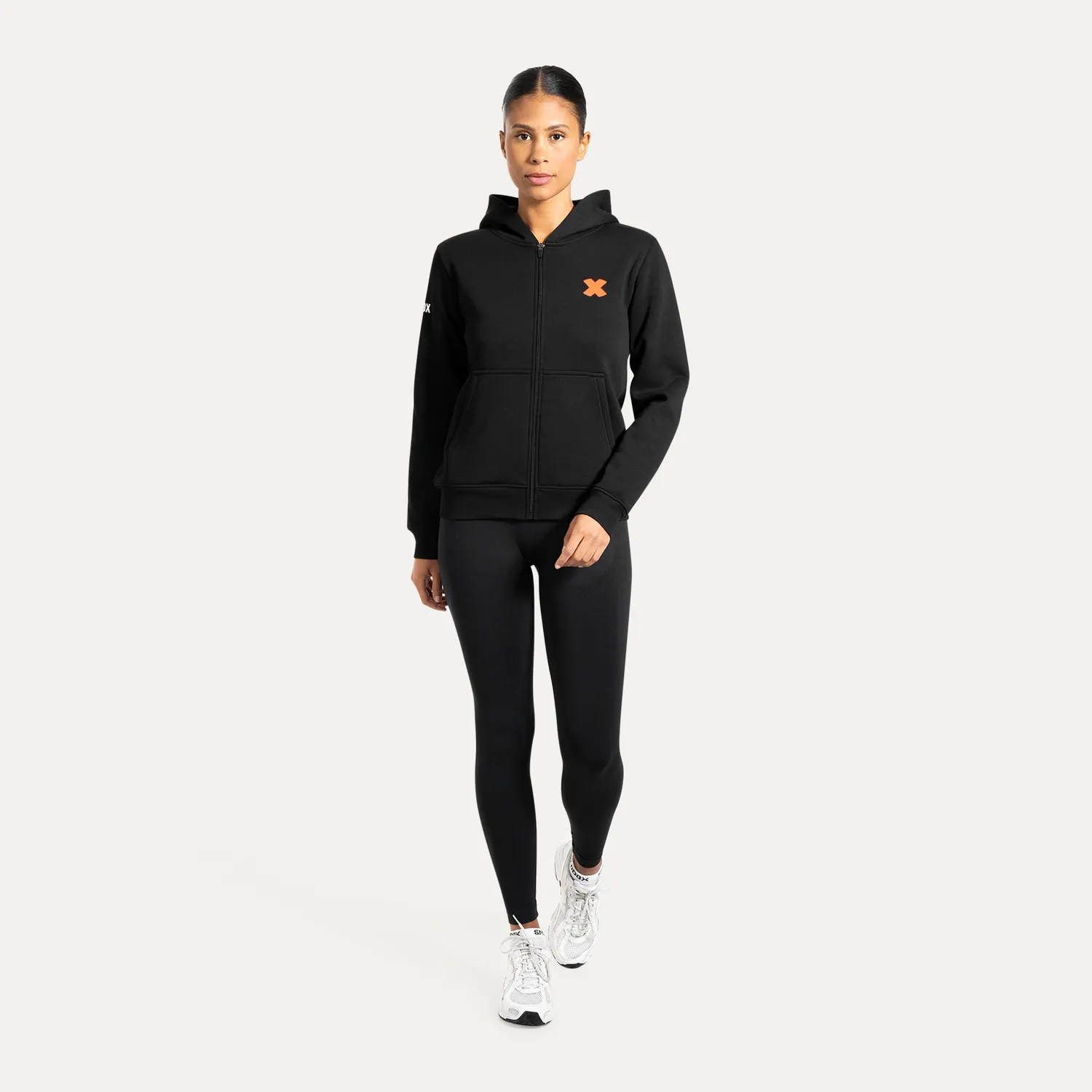 Smilodox Winter Zip Hoodie Damen Schwarz Oversize