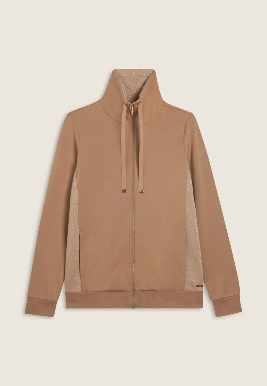 Freddy Sweatjacke Damen Full-Zip Lurex Stehkragen