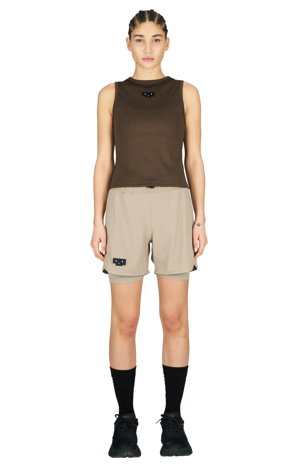 UNNA Rib Tank Top Wren Brown recycelt