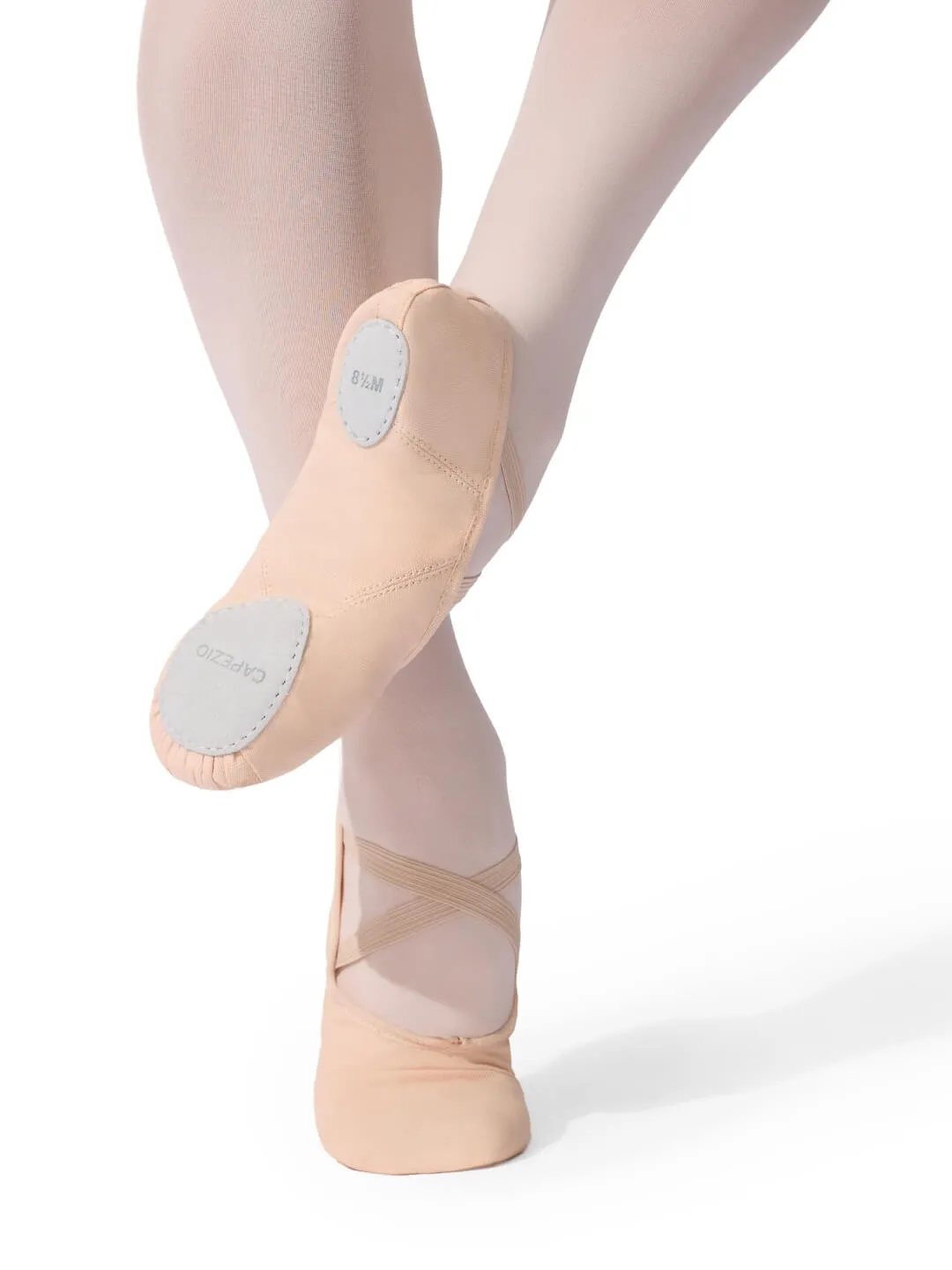 Capezio Juliet Canvas Ballettschläppchen Hellrosa geteilte Sohle