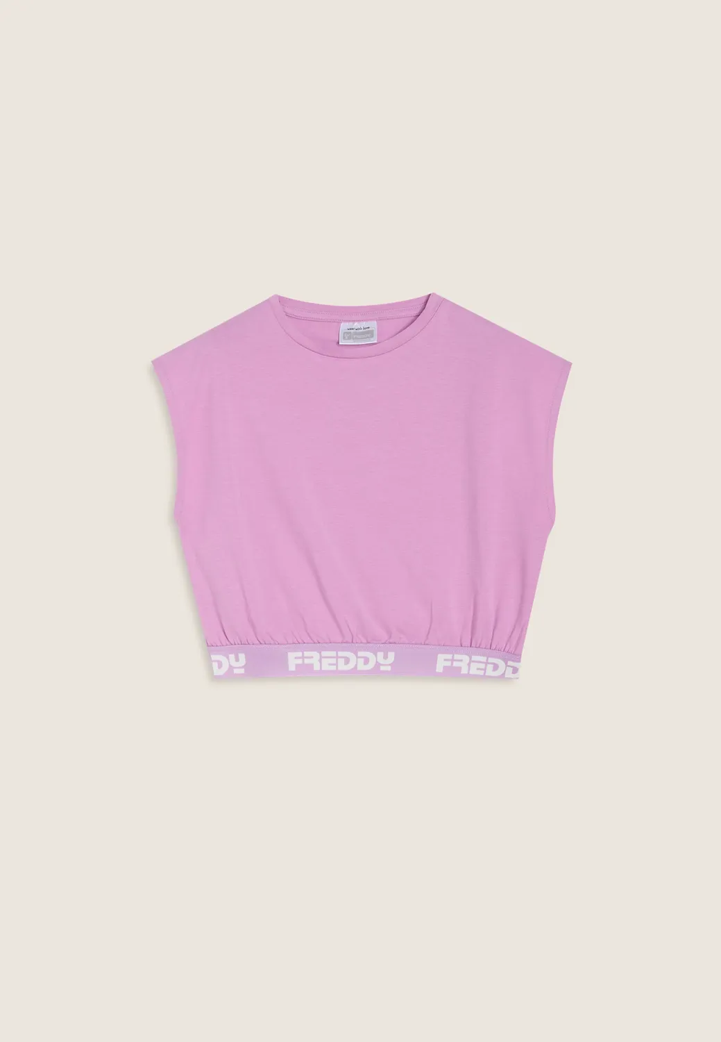 Freddy Crop Top Mädchen Jacquardbund Schwarz