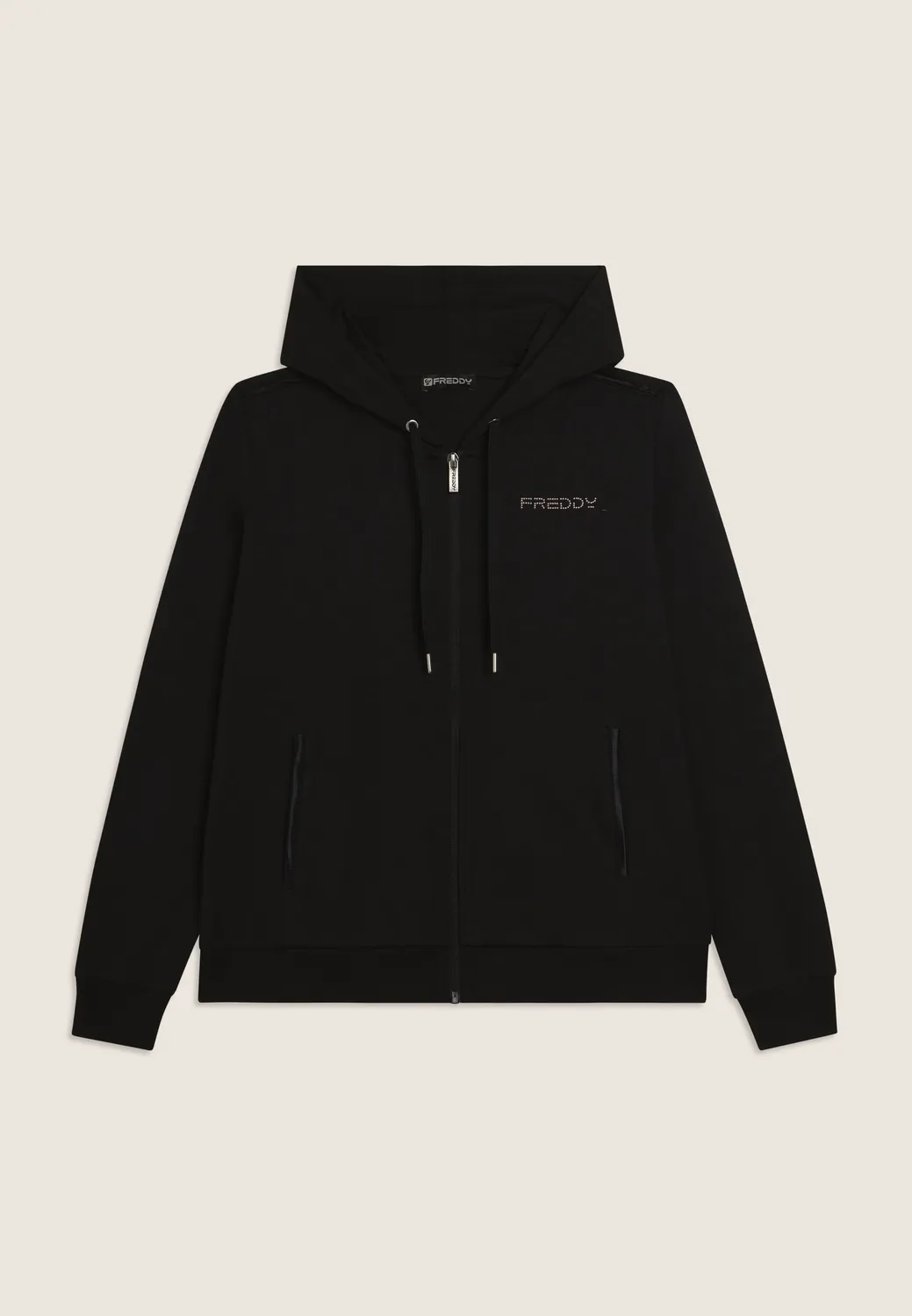 Freddy Hoodie Zip Kapuze Perlenlogo Bianco