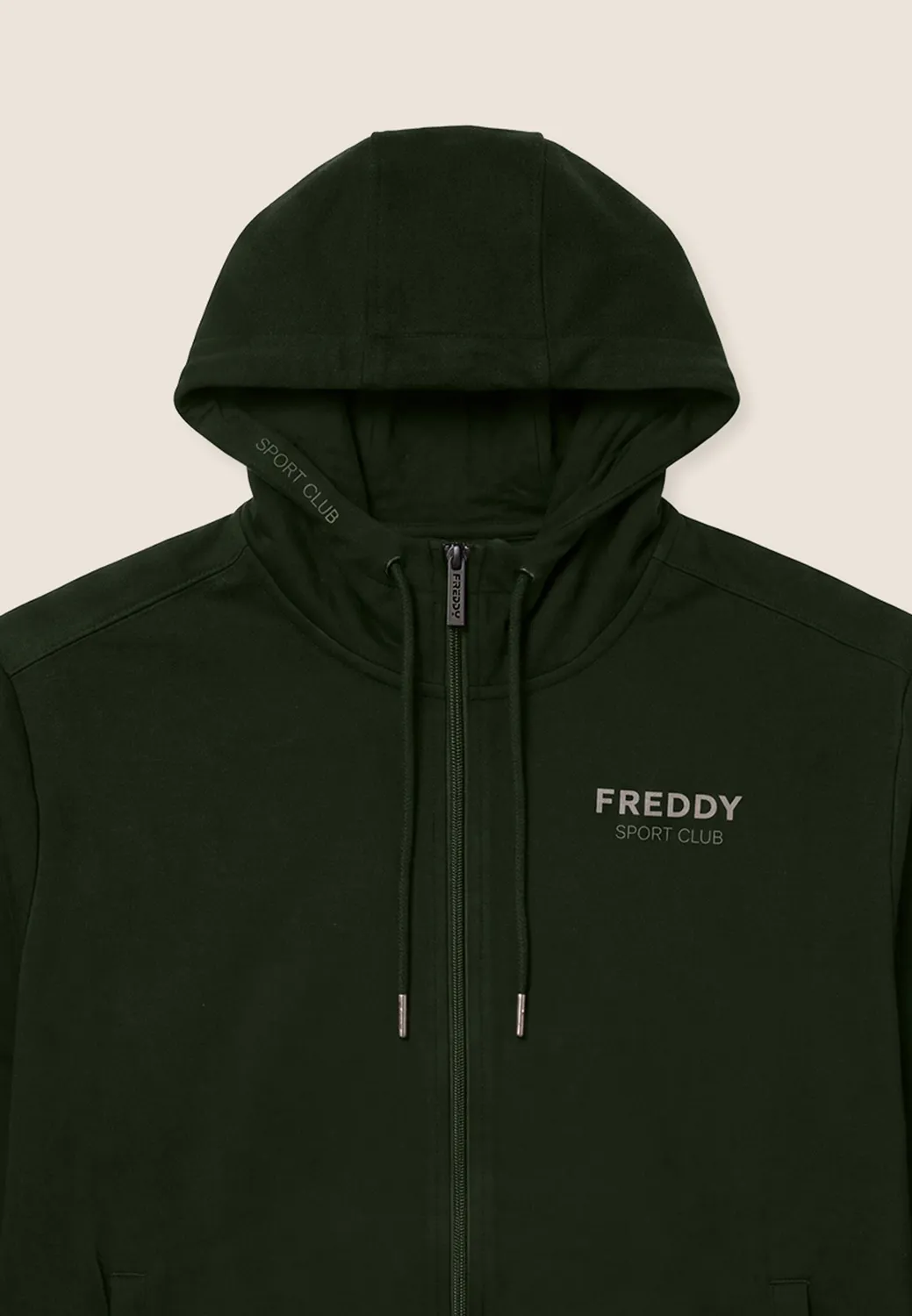 Freddy Full-Zip Kapuzenjacke Herren Nero Vorgewaschen