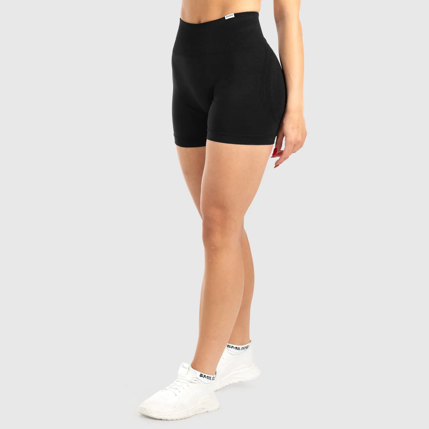 Smilodox Cetrina Scrunch Issy Shorts Schwarz High Waist