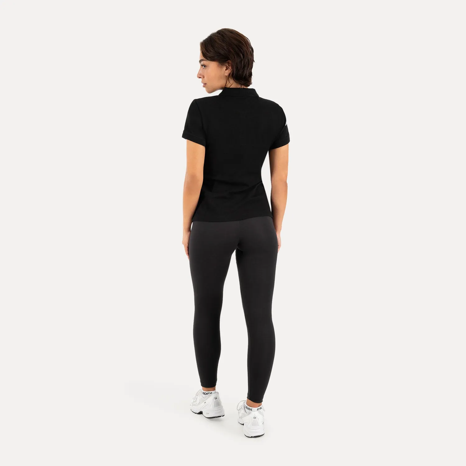Smilodox Lunara Soreya Basic Poloshirt Schwarz Baumwolle