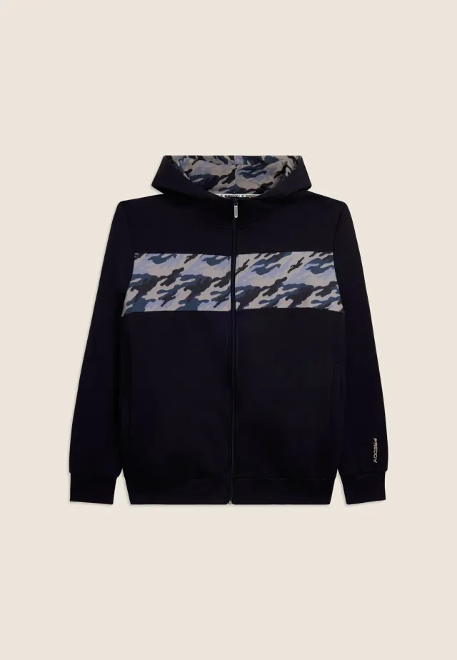 Freddy Camouflage Full-Zip Hoodie Herren Blau