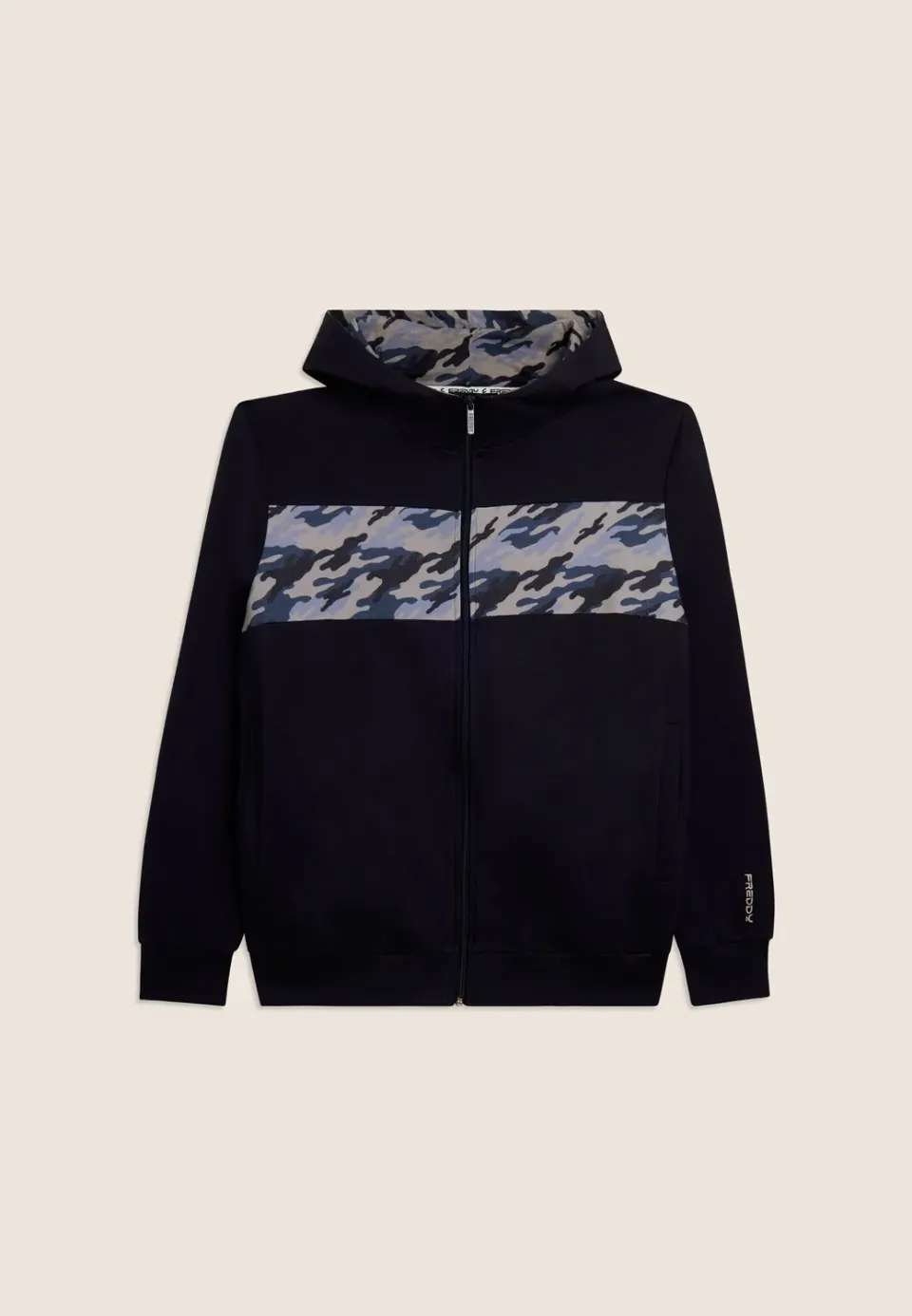Freddy Camouflage Full-Zip Hoodie Herren Blau