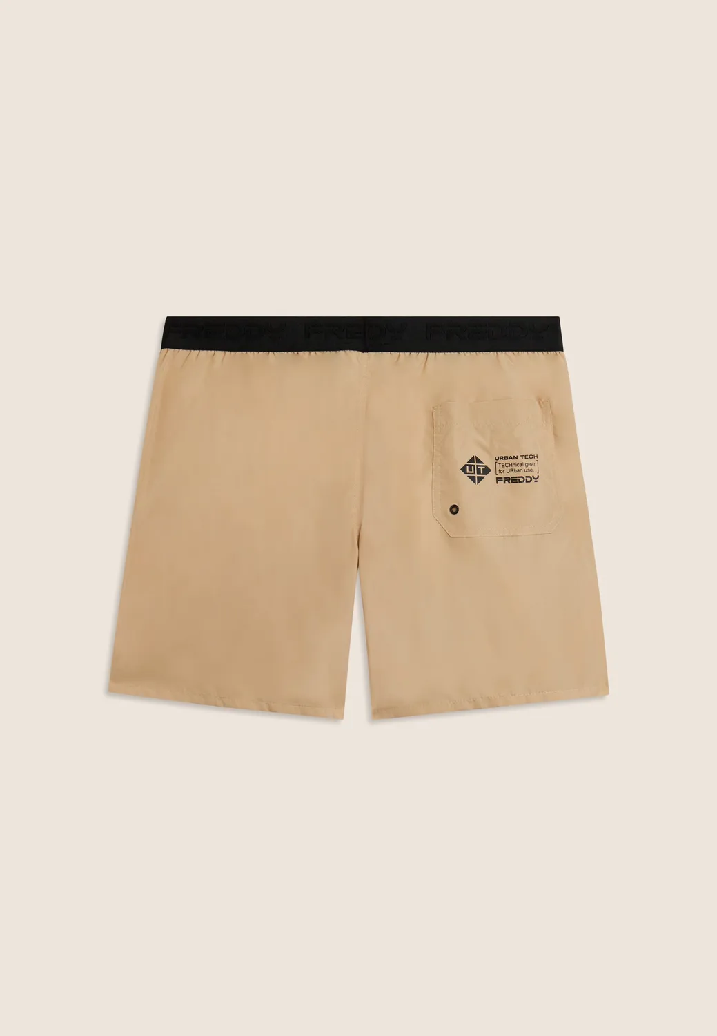 Freddy Badeshorts Herren Schwarz Boardshorts Taschen