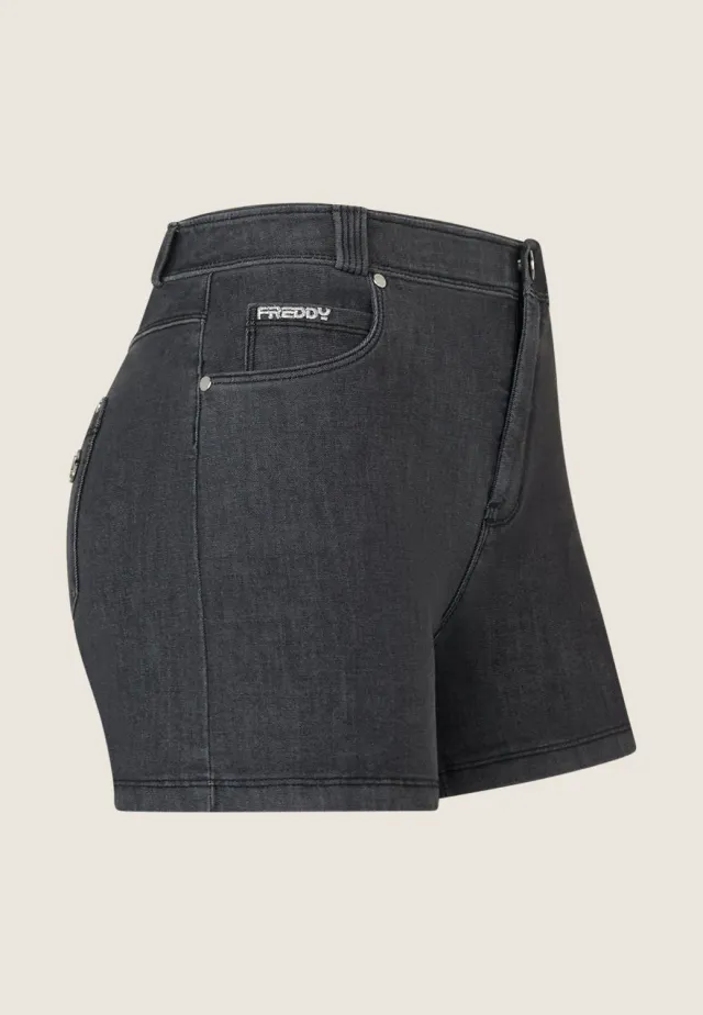 Freddy Skinny Jeans Shorts Stretch schwarz 5-Pocket