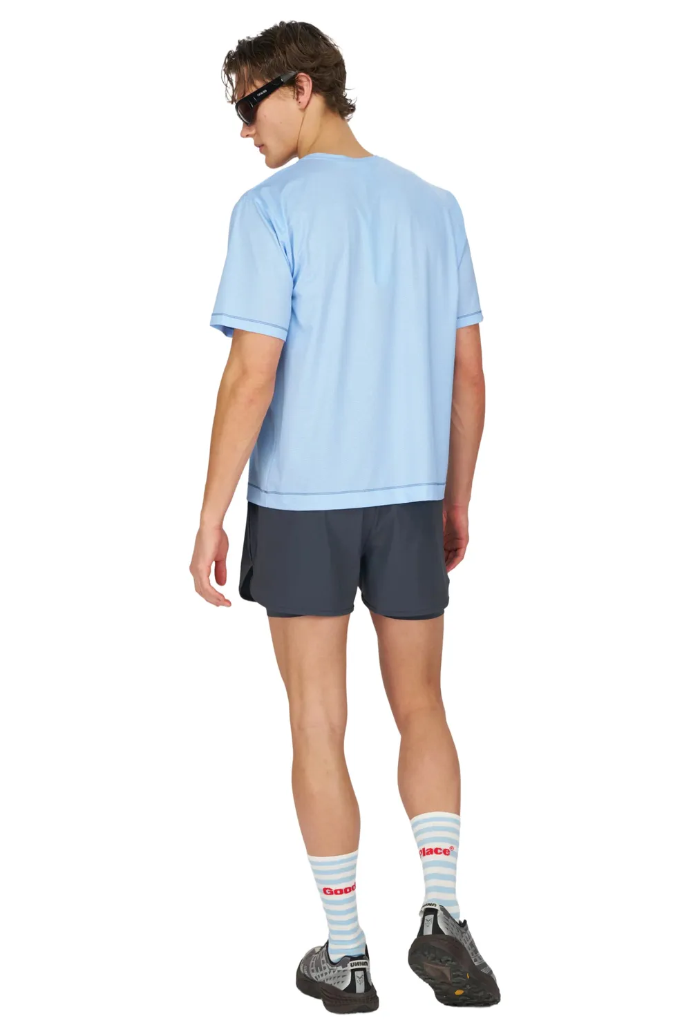 UNNA Wavy Tee Laufshirt Herren Serenity Blue atmungsaktiv