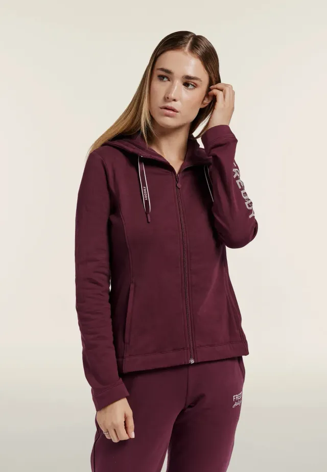 Freddy Slim Full-Zip Kapuzenjacke schwarz slim